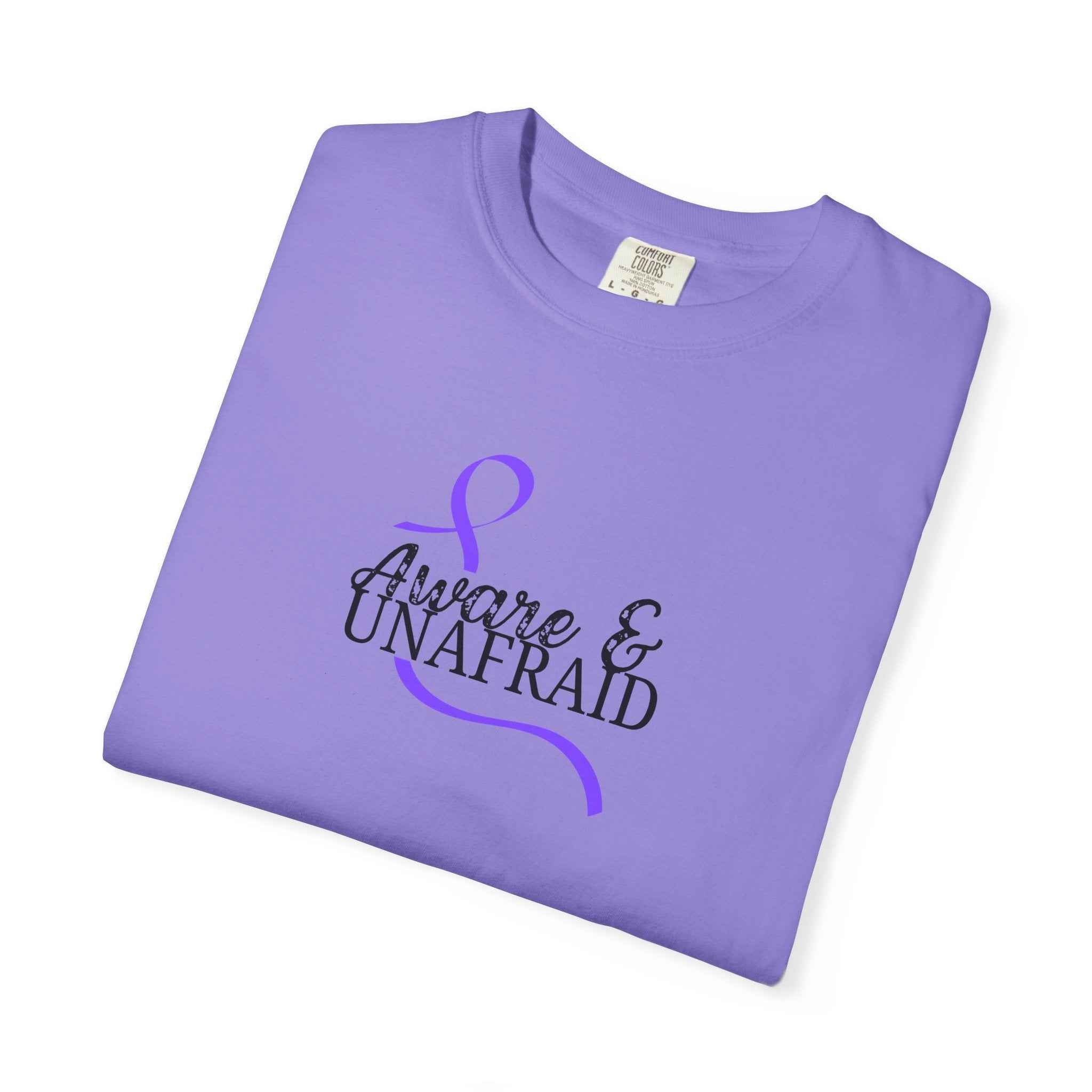 Aware & Unafraid T-Shirt – Epilepsy Awareness Purple Tee