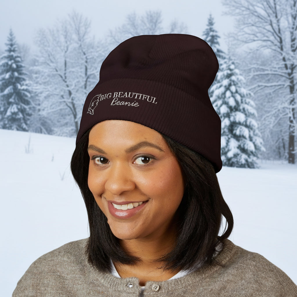 Big Beautiful Beanie — Embroidered Cuffed Knit Hat