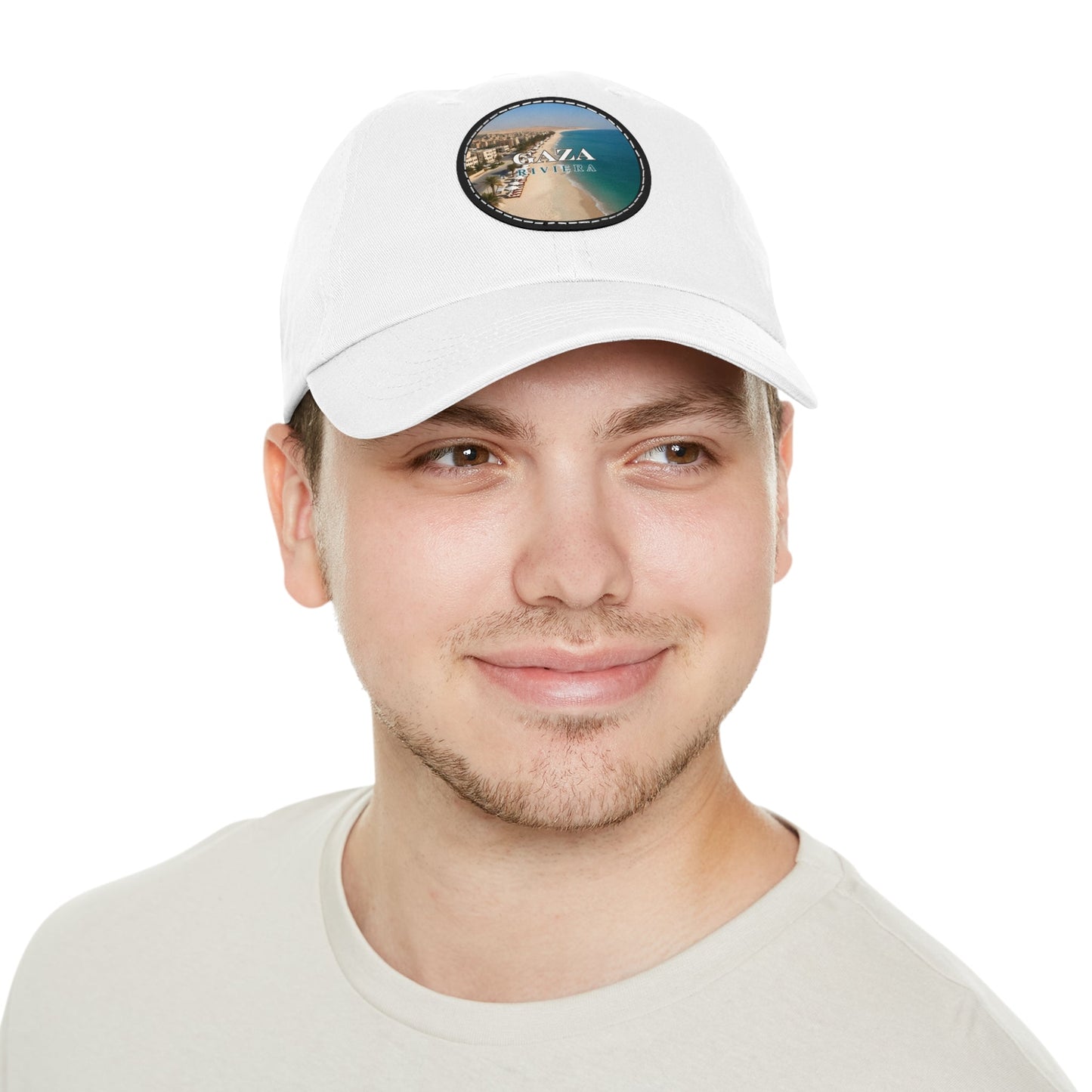 Gaza Riviera Dad Hat with Leather Patch Printify