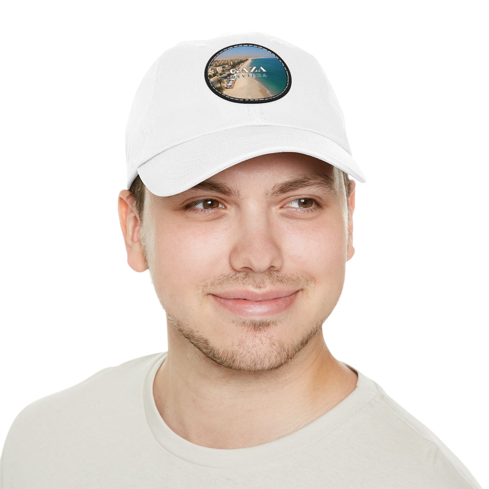 Gaza Riviera Dad Hat with Leather Patch Printify