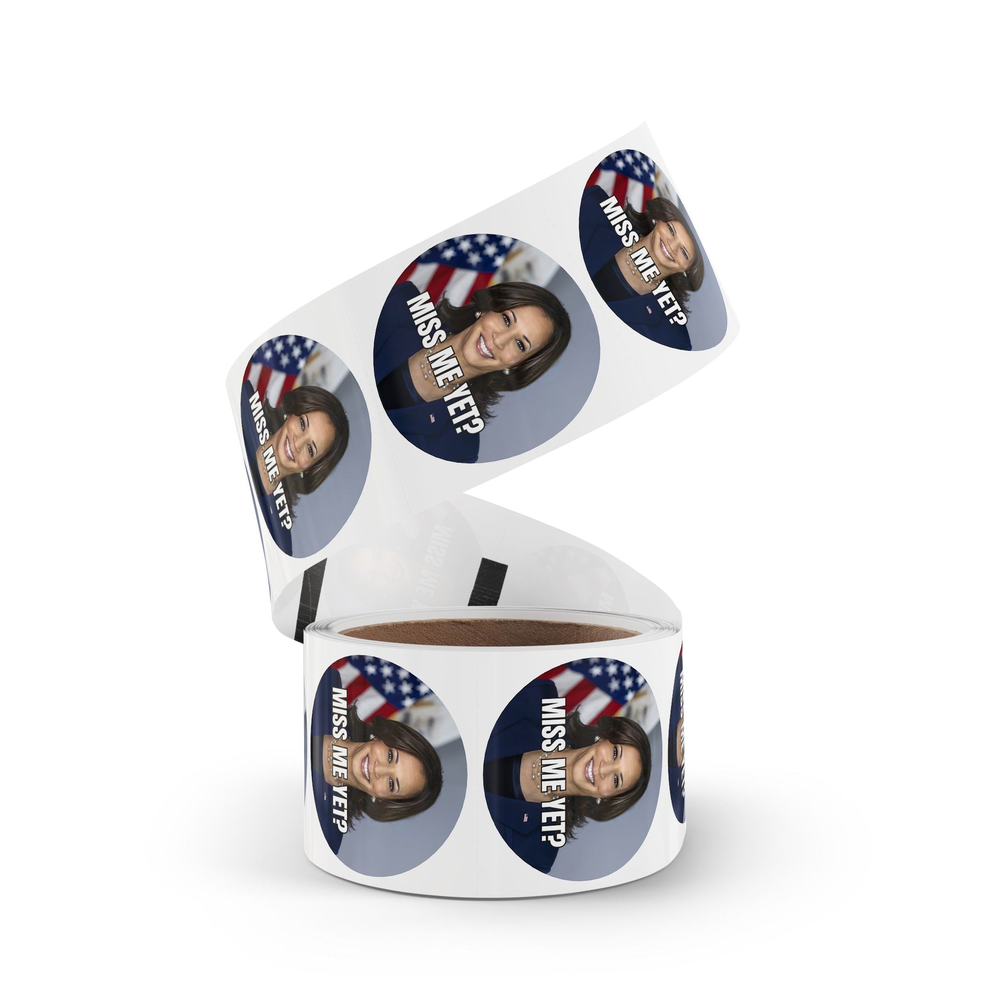 Political Round Sticker Rolls - Kamala 'Miss Me Yet?'
