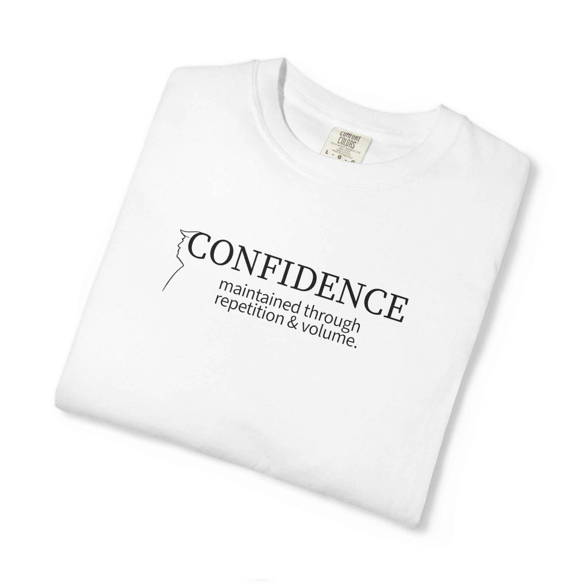 Confidence Maintained T-Shirt – Minimalist Typography Edition