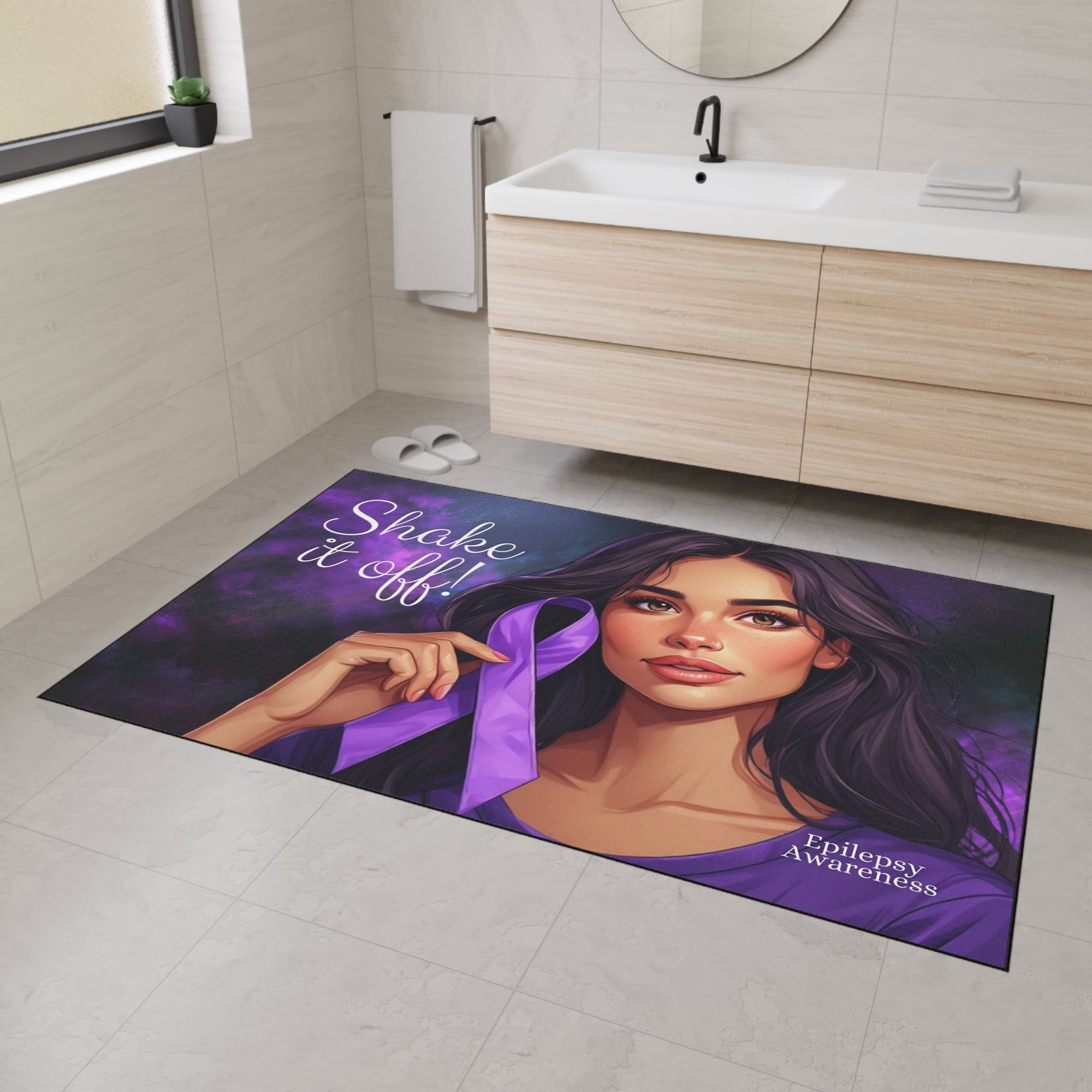 Epilepsy Awareness Heavy Duty Floor Mat, Shake It Off Design
