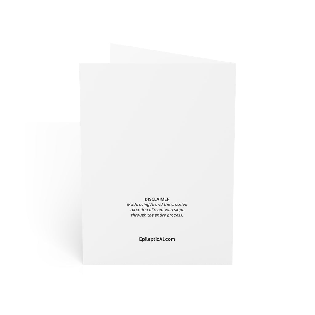 Funny Cat Greeting Card – “You’re Great / My Cat Disagrees” – 10, 30, 50 pc. sets