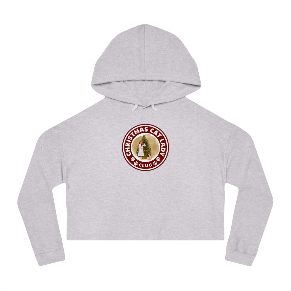 Christmas Cat Lady Club Women’s Cropped Hooded Sweatshirt