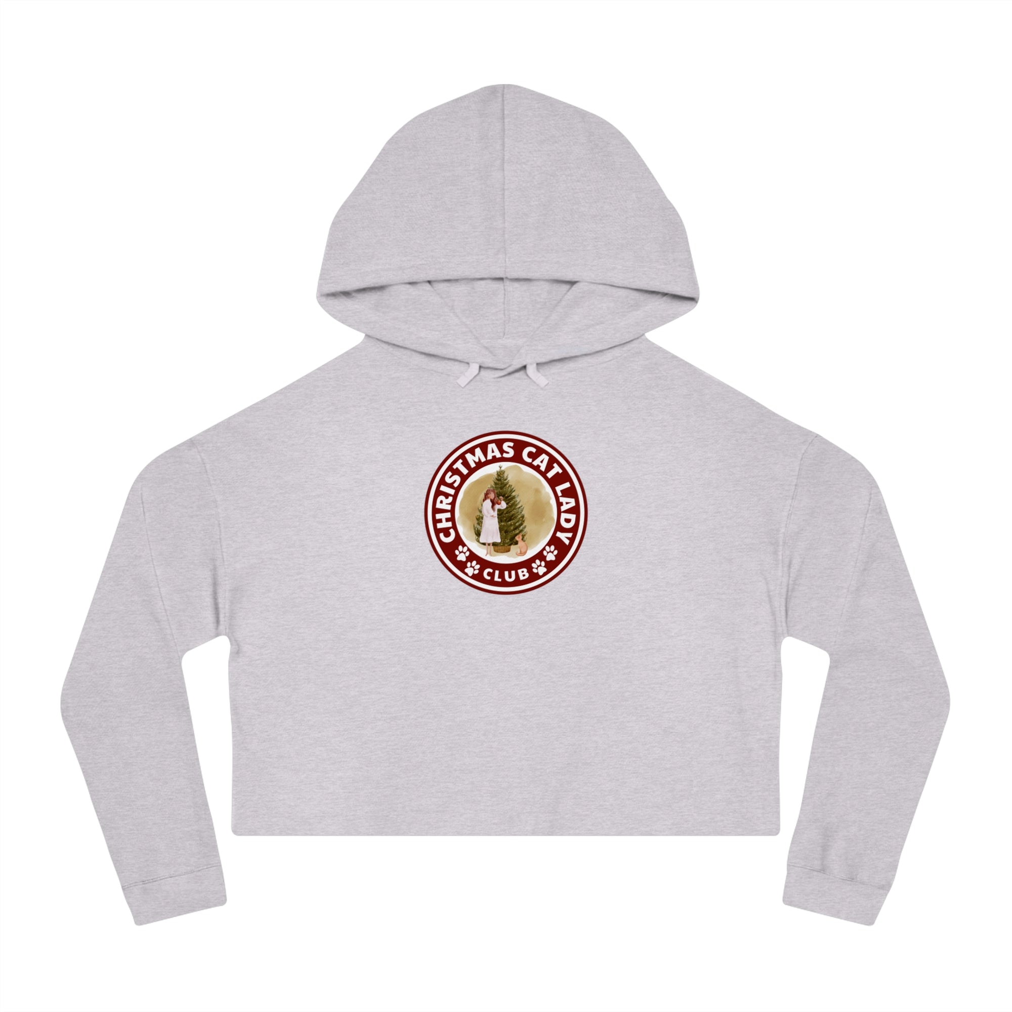 Christmas Cat Lady Club Women’s Cropped Hooded Sweatshirt