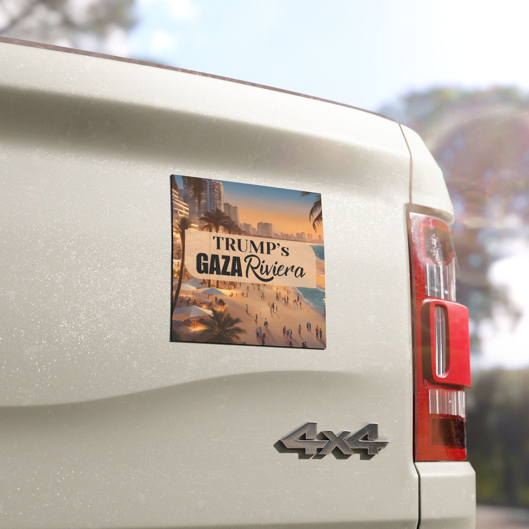 Trump's Gaza Riviera Beach Car Magnet - Fun Travel Decor