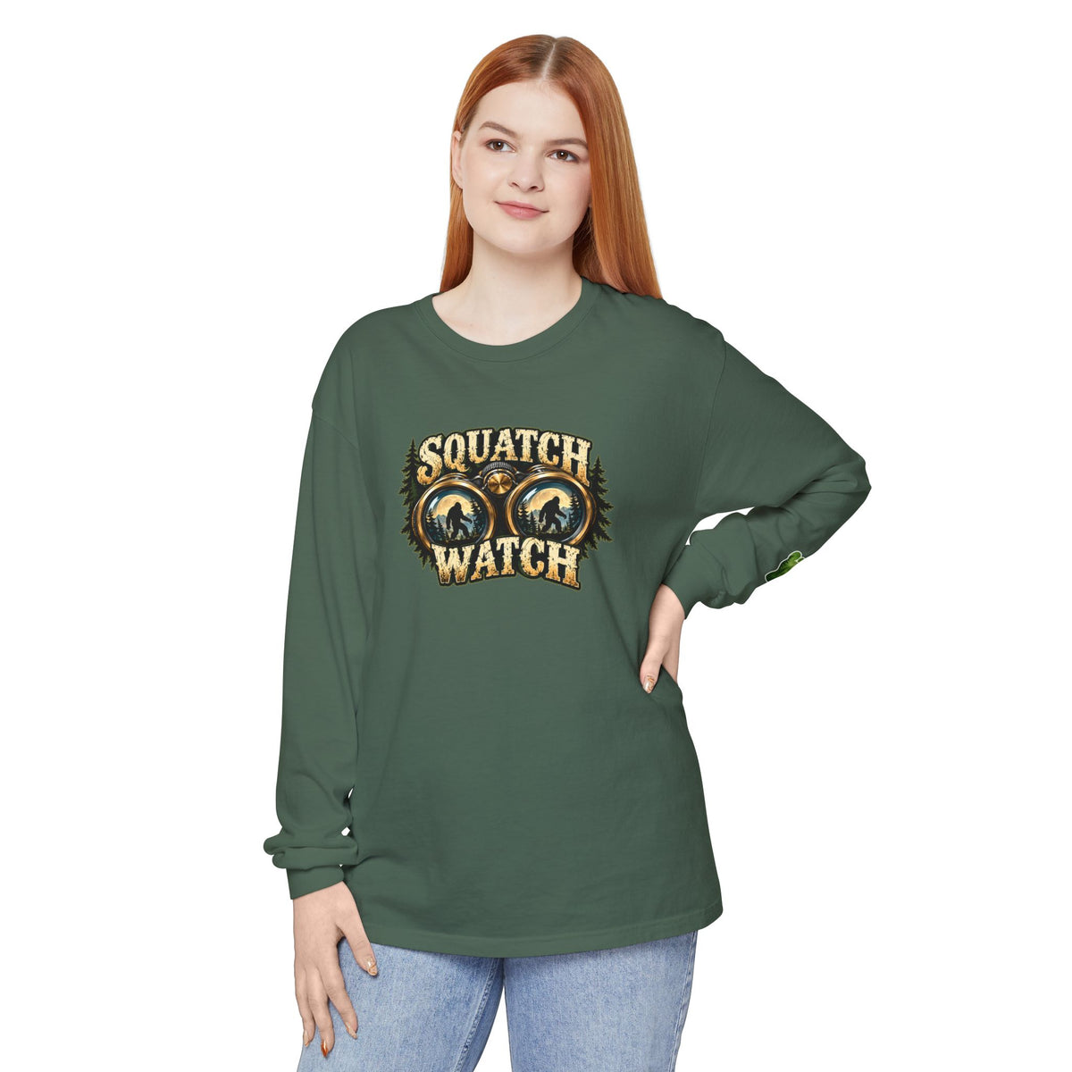 Squatch Watch Bigfoot Long Sleeve Shirt | Sasquatch Graphic Tee