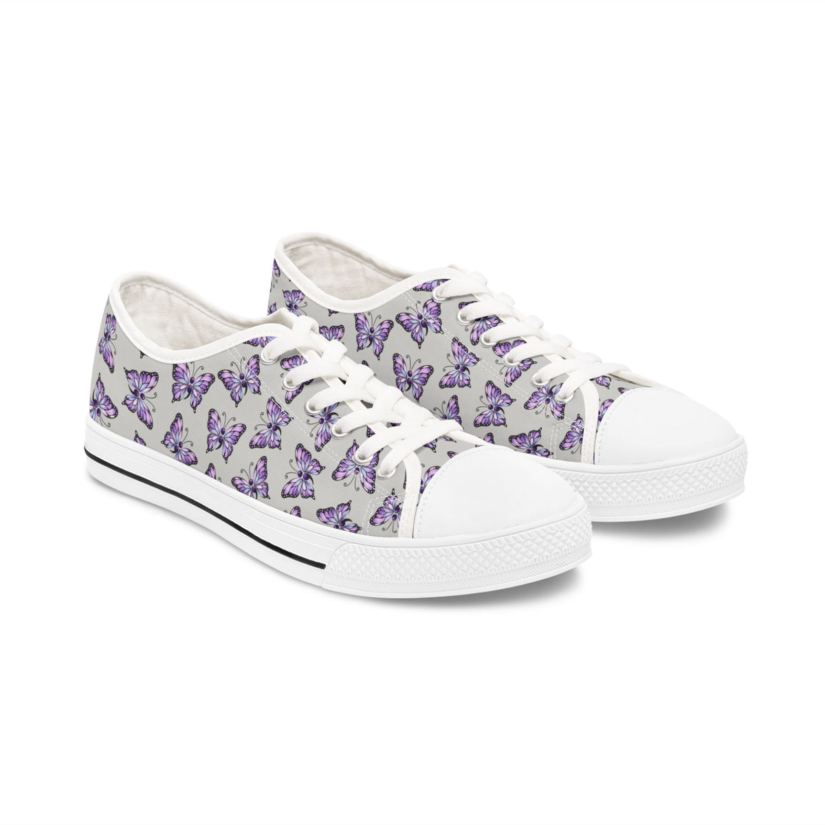 Semicolon Butterfly Women’s Canvas Shoes | Subtle Suicide Awareness Sneakers
