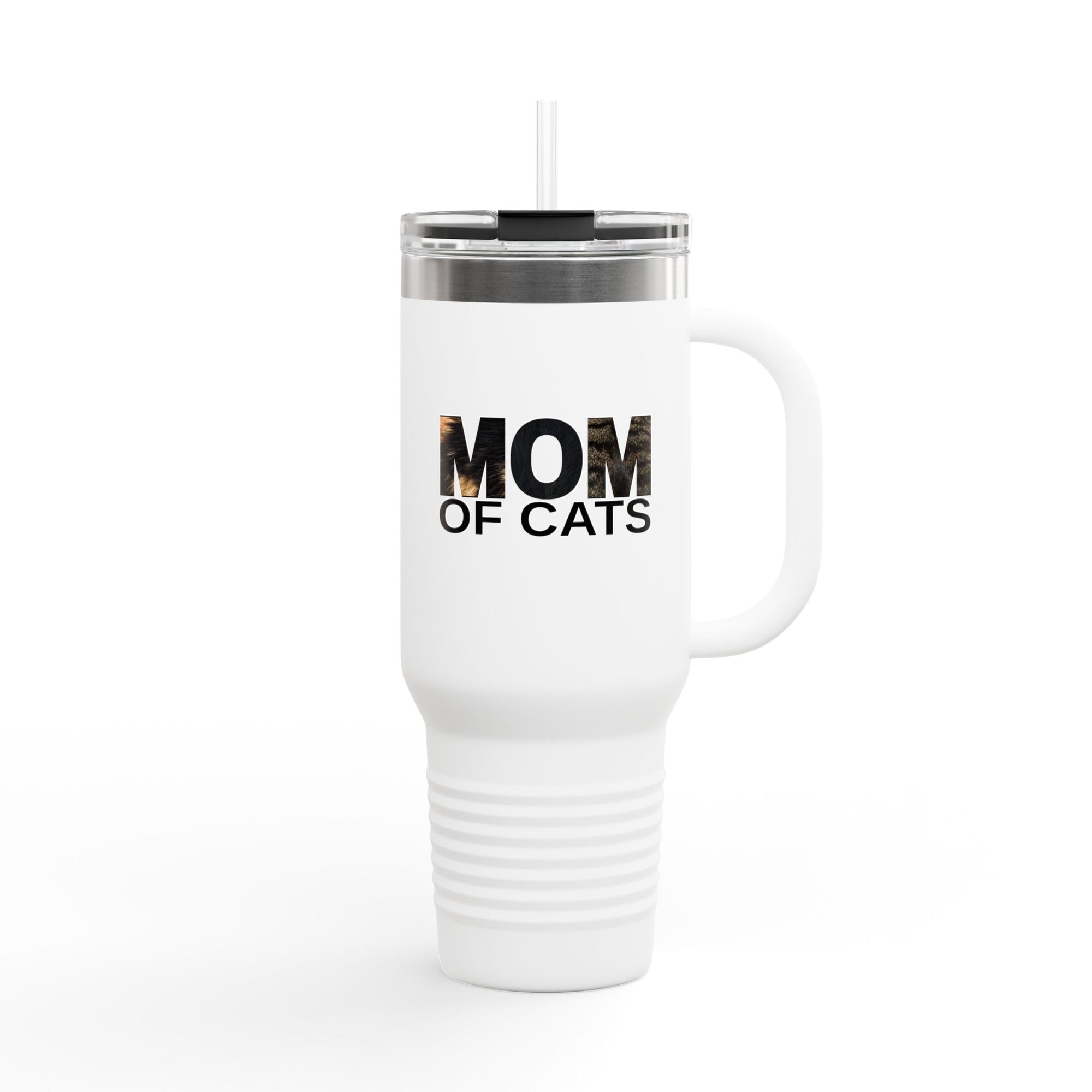 Mom of Cats Insulated Travel Mug - 40oz Coffee Tumbler for Cat Lovers