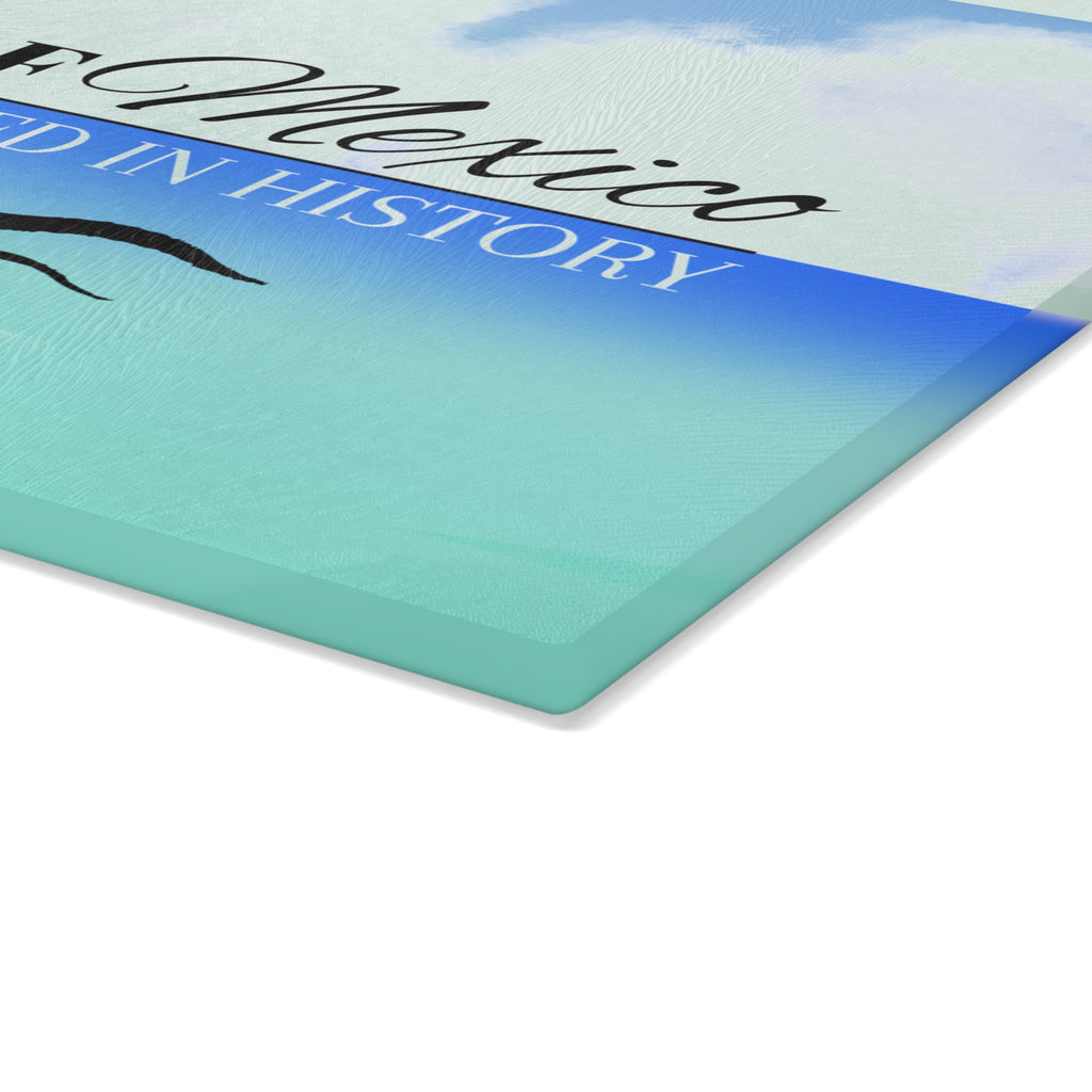 Gulf of Mexico Glass Cutting Board - Coastal Kitchen Decor