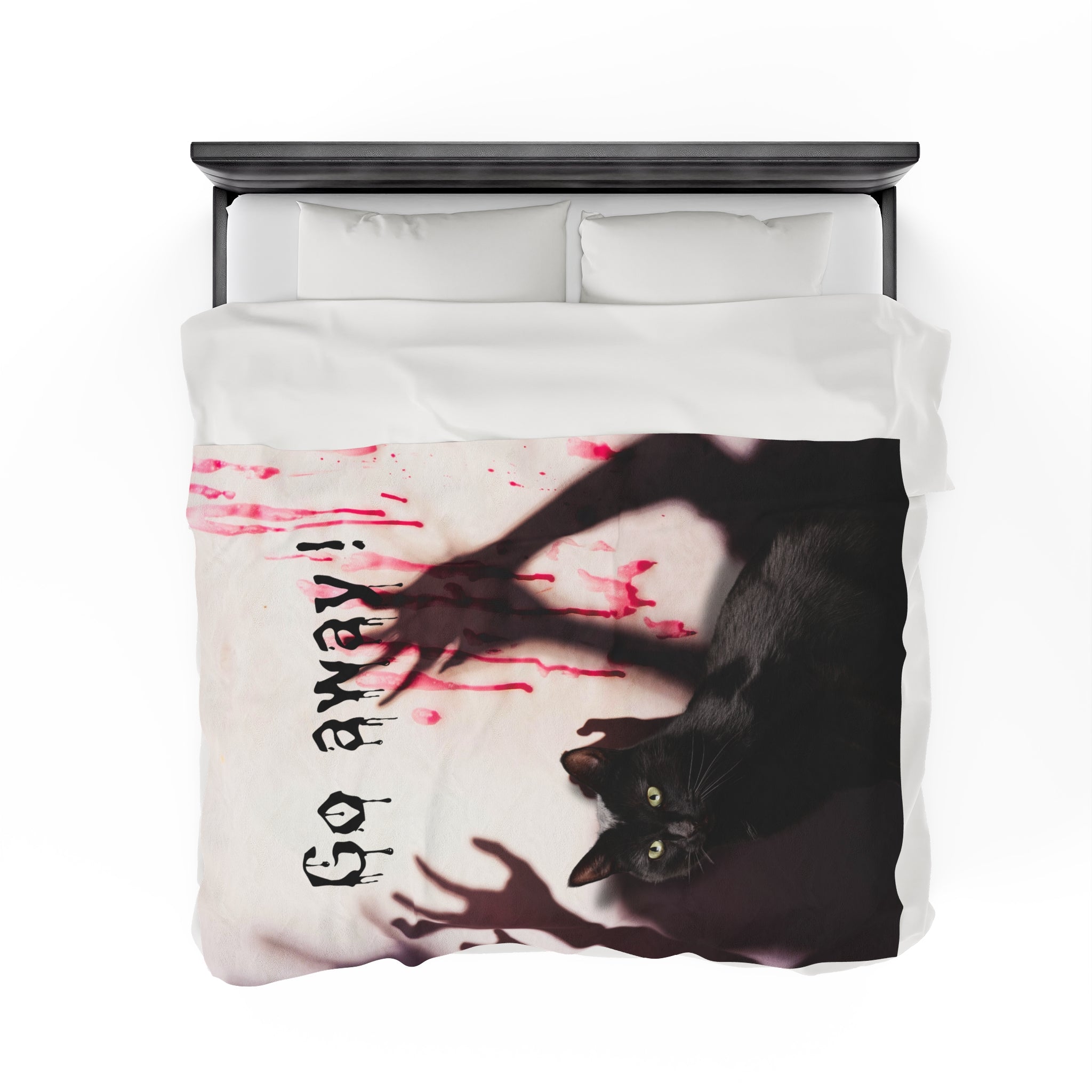 Photo depicting the ​Go Away Velveteen Plush Blanket from EpiAl's Shop.