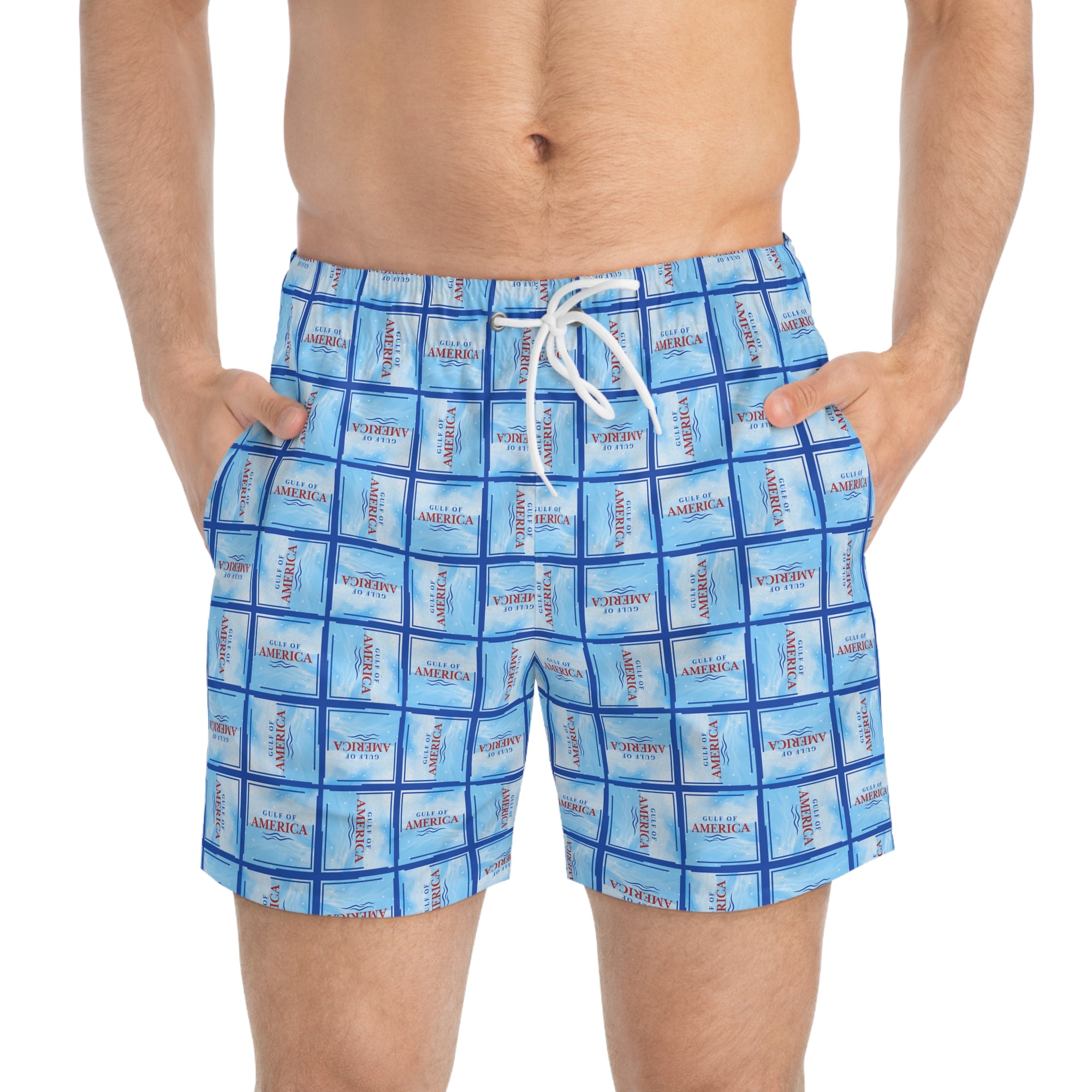 American Gulf Patterned Swim Trunks