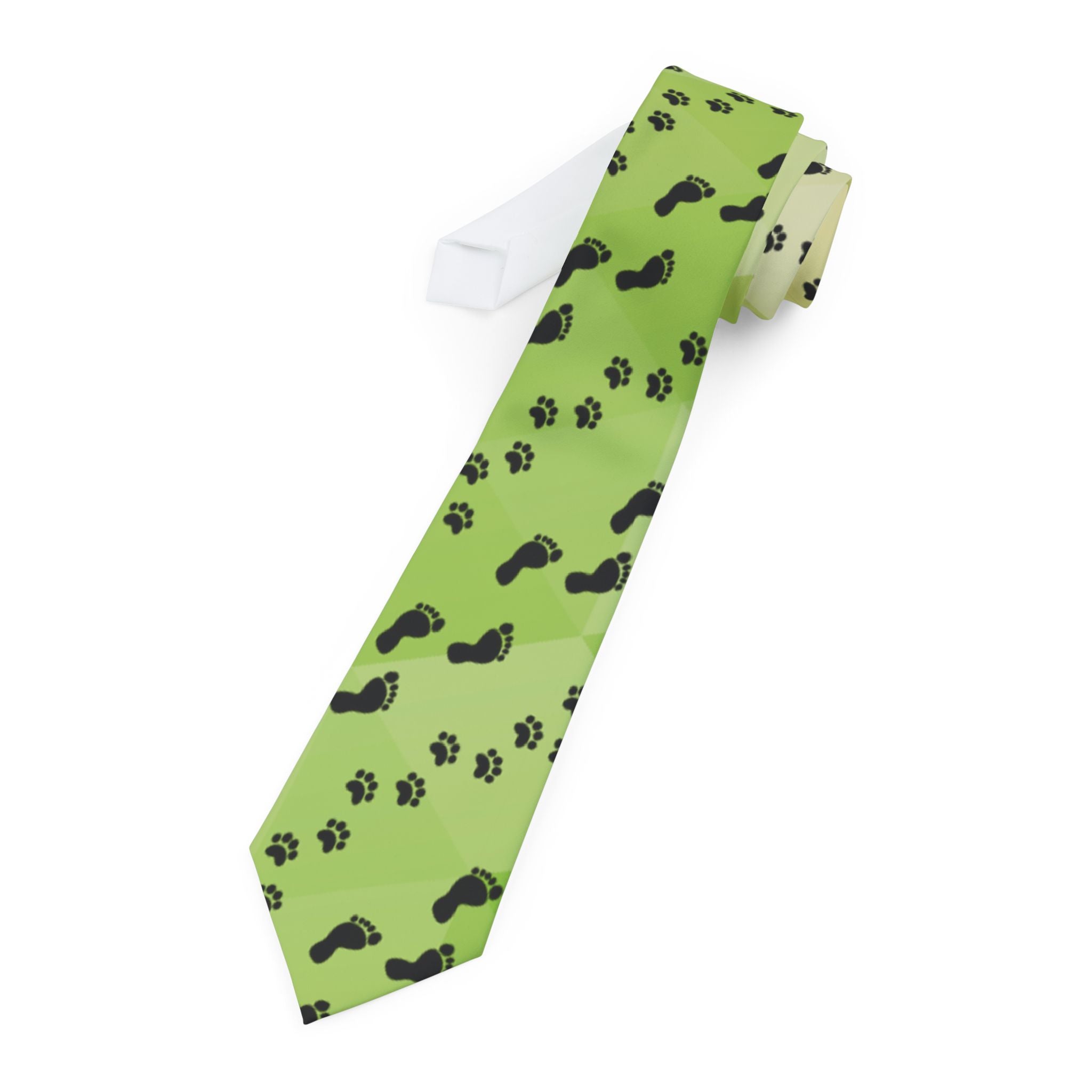 Bigfoot & Cat Footprints Necktie | Cryptid Novelty Tie