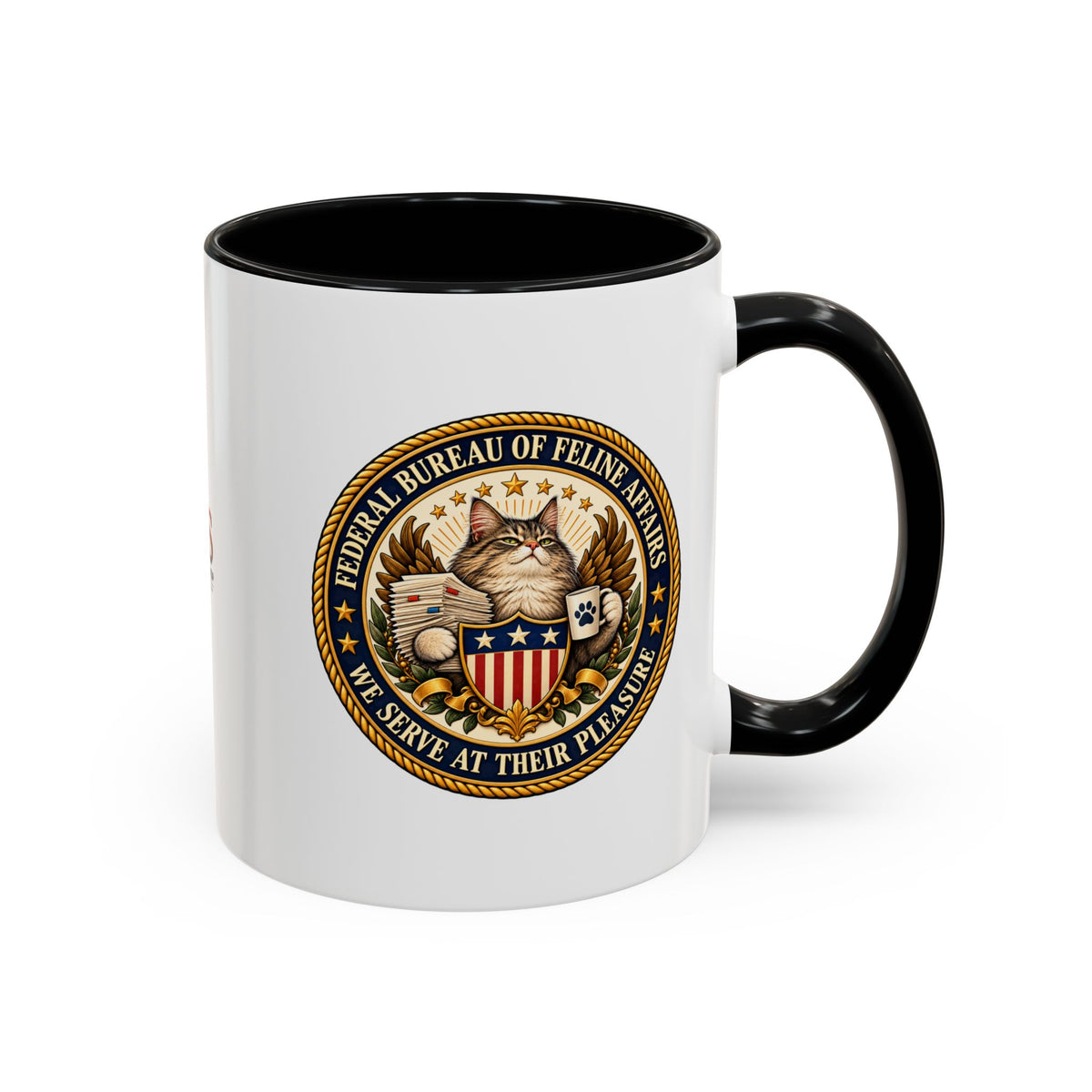 Federal Bureau of Feline Affairs Mug | Funny Cat Government Parody Coffee Cup | 11oz & 15oz