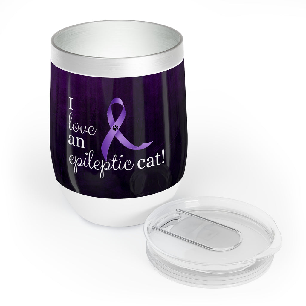 I Love an Epileptic Cat Chill Wine Tumbler