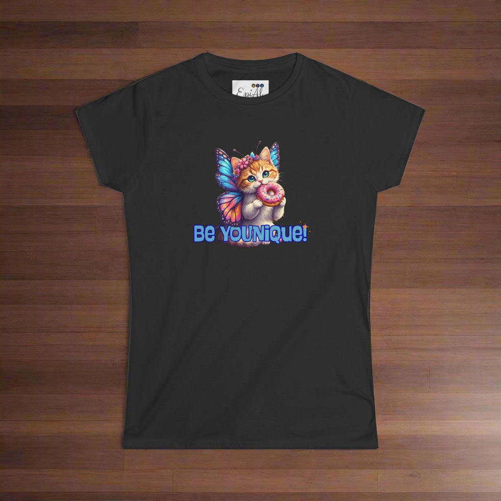Whimsical Cat Tee: Be You-Nique, Fun Gift for Cat Lovers