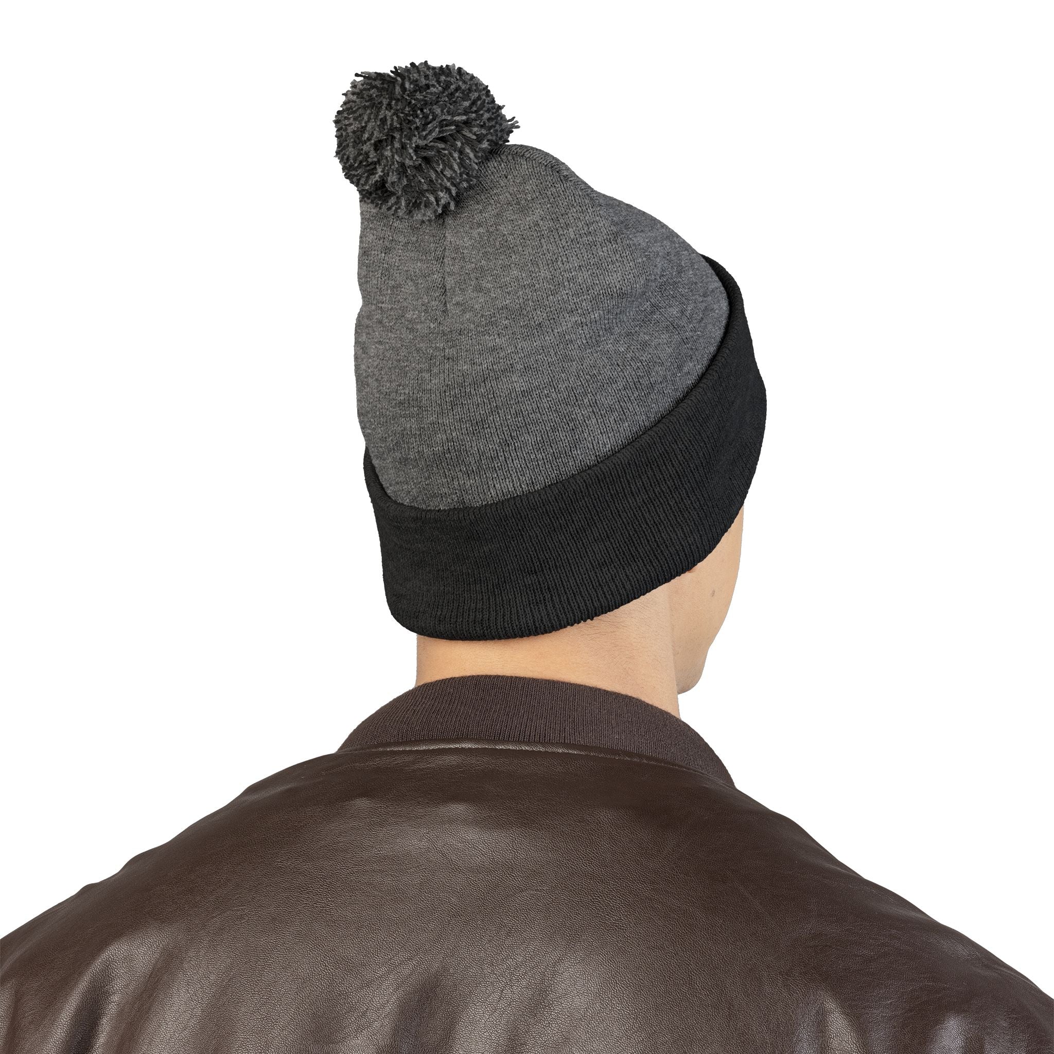 Still Here Pom-Pom Beanie – Epilepsy Awareness Knit Hat with Purple Ribbon