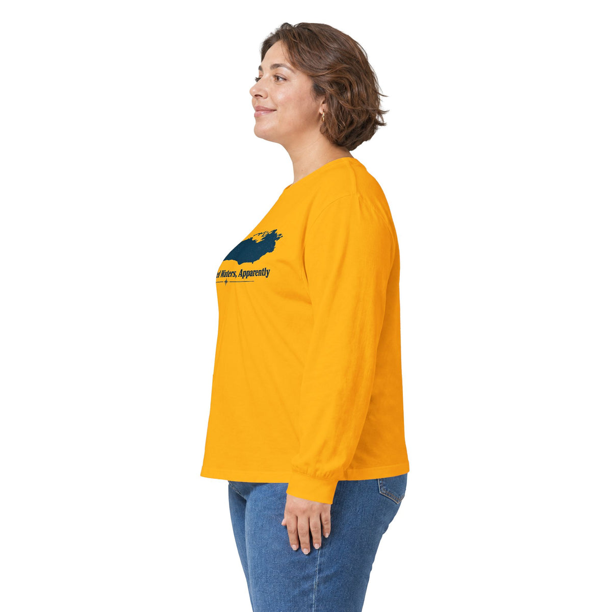 Uncharted Waters, Apparently Long Sleeve Tee | Lake Ontario Humor Shirt