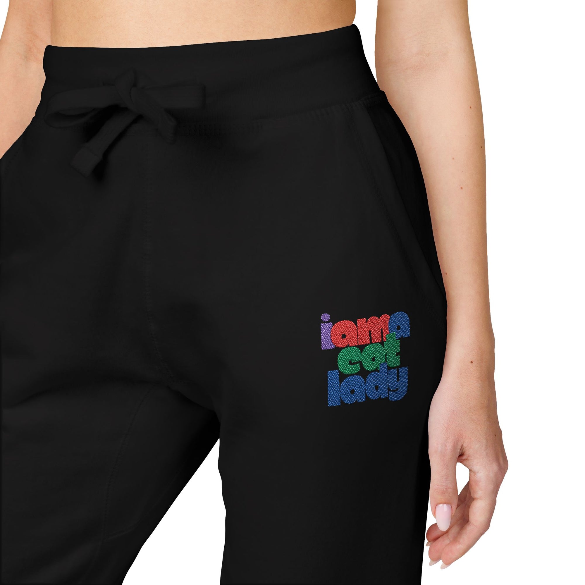 Cozy Embroidered Unisex Fleece Sweatpants for Relaxation
