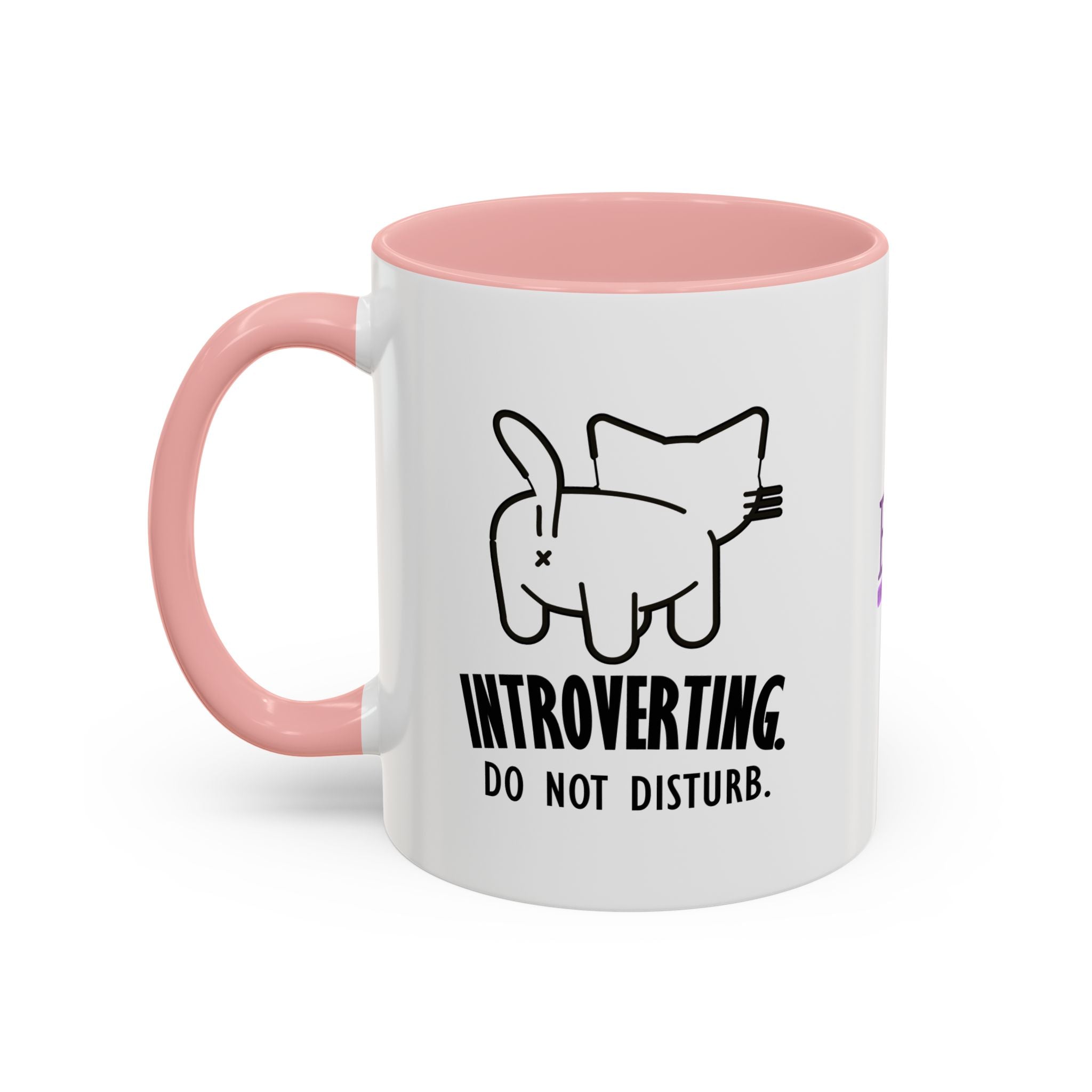 Introverting. Do Not Disturb. Two-Tone Cat Coffee Mug (11oz & 15oz)