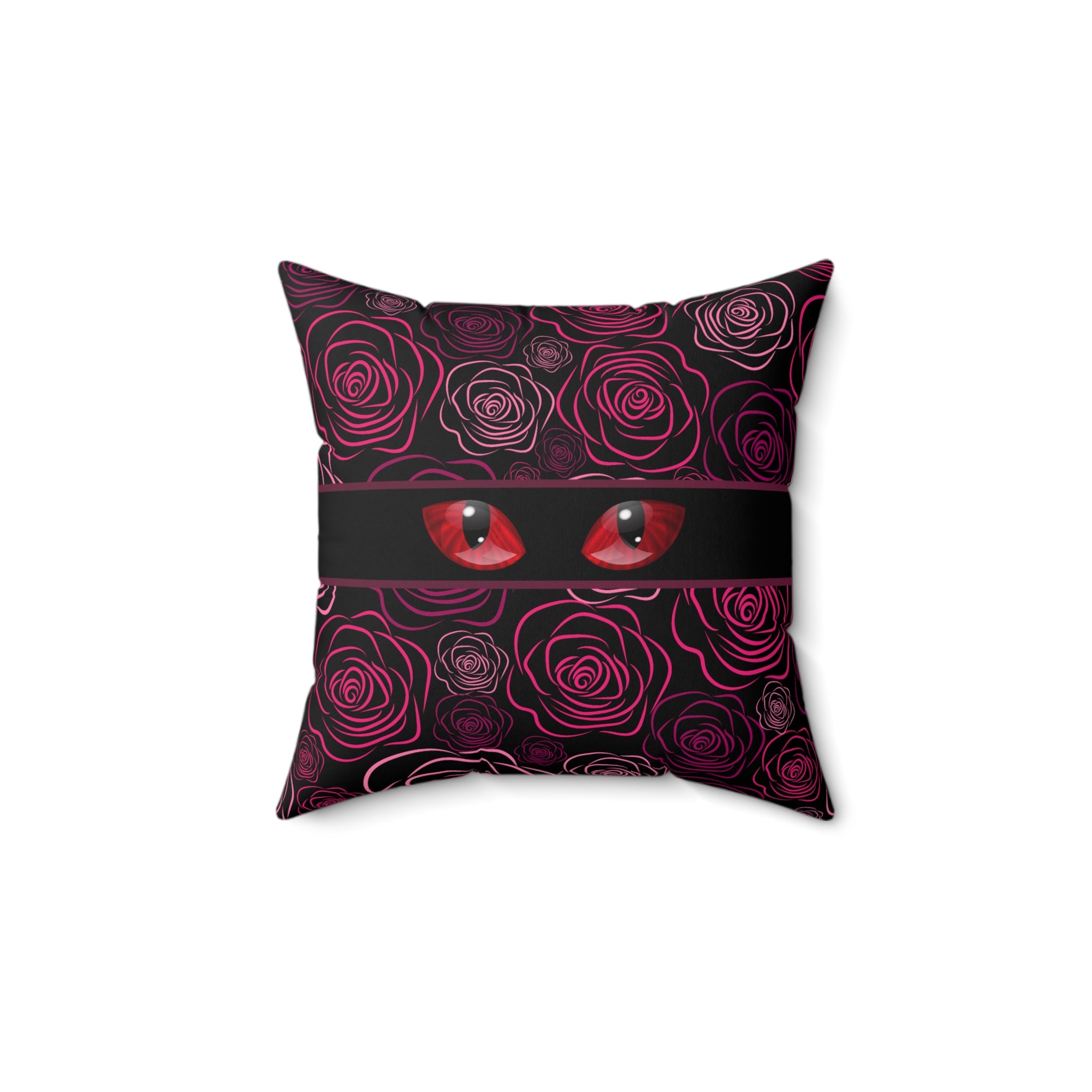 Moody Rose Cat Eyes Throw Pillow