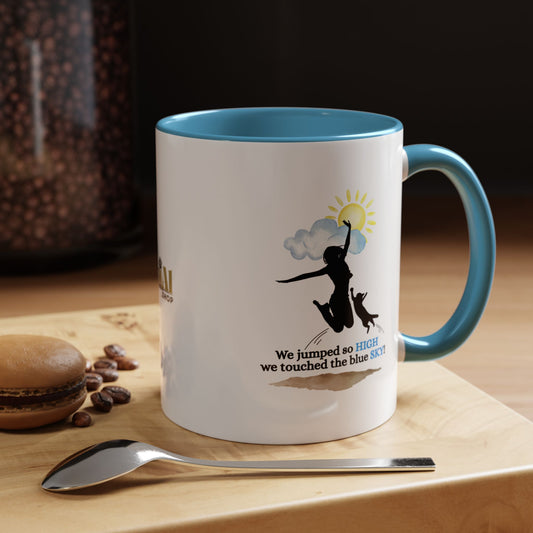 Inspirational Coffee Mug - "We Jumped So High" - Fun and Motivational Gift for Cat Lovers