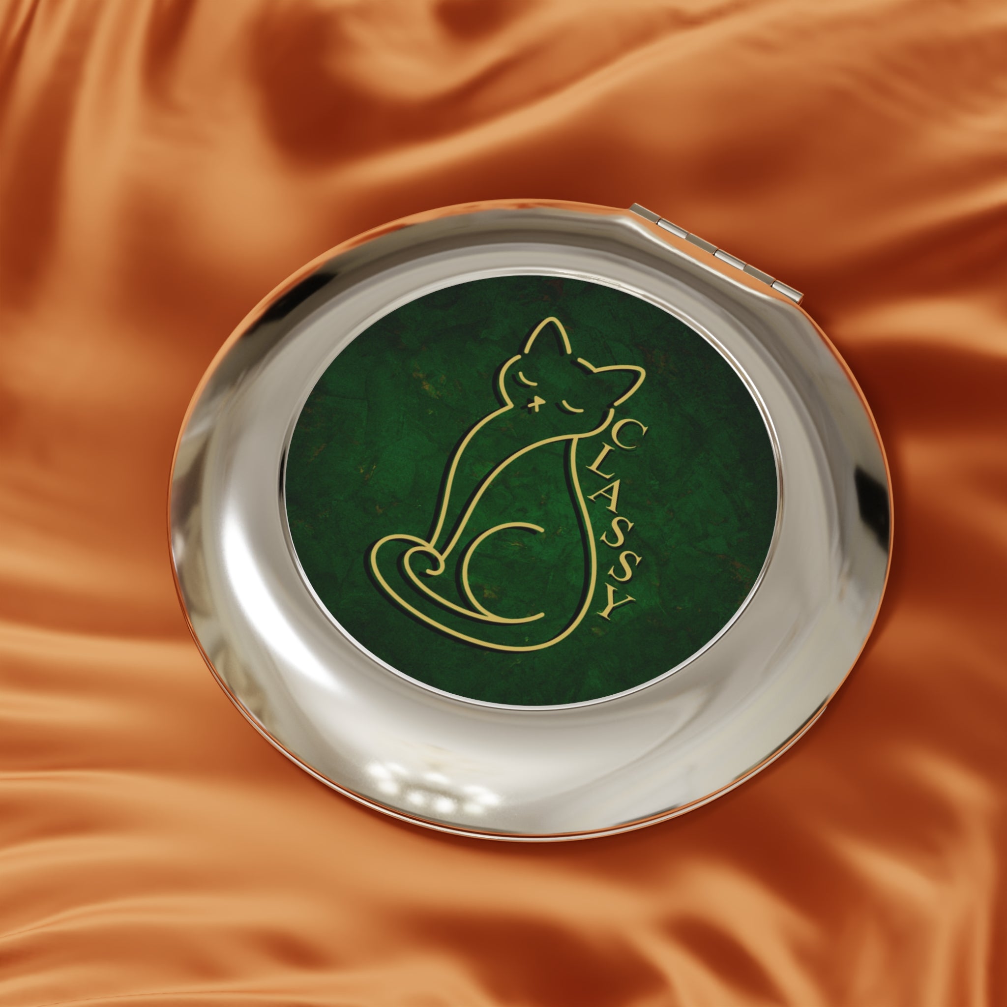 Classy Cat One-Line Compact Mirror
