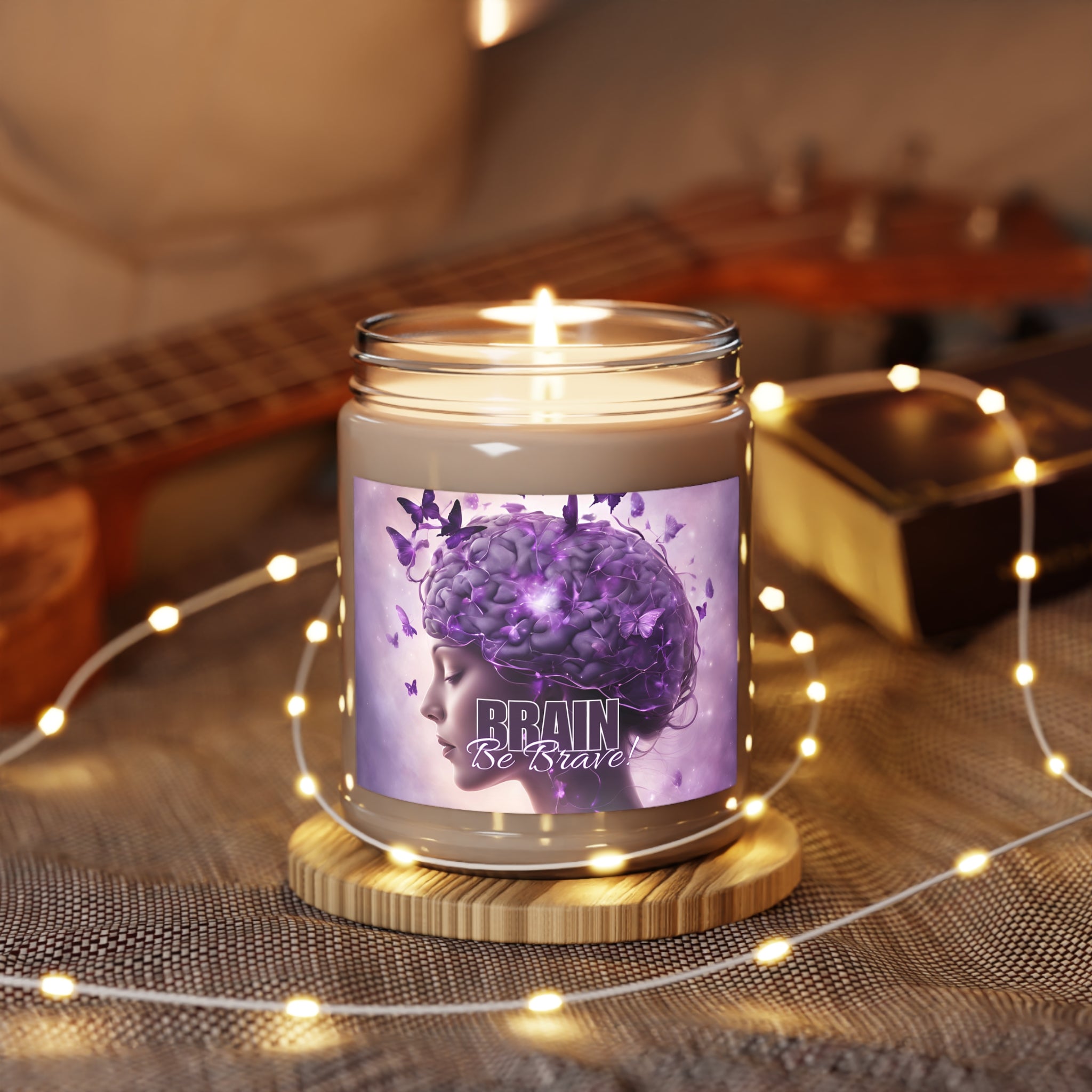 Photo depicting the ​Purple Brain Be Brave Scented Candles, 9oz from EpiAl's Shop.