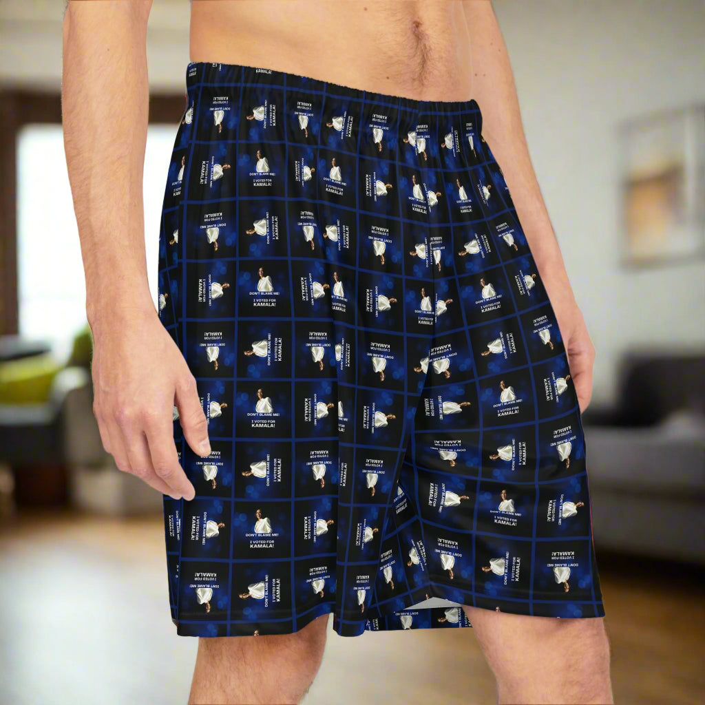 Stylish Basketball Shorts with Voted for Kamala Pattern