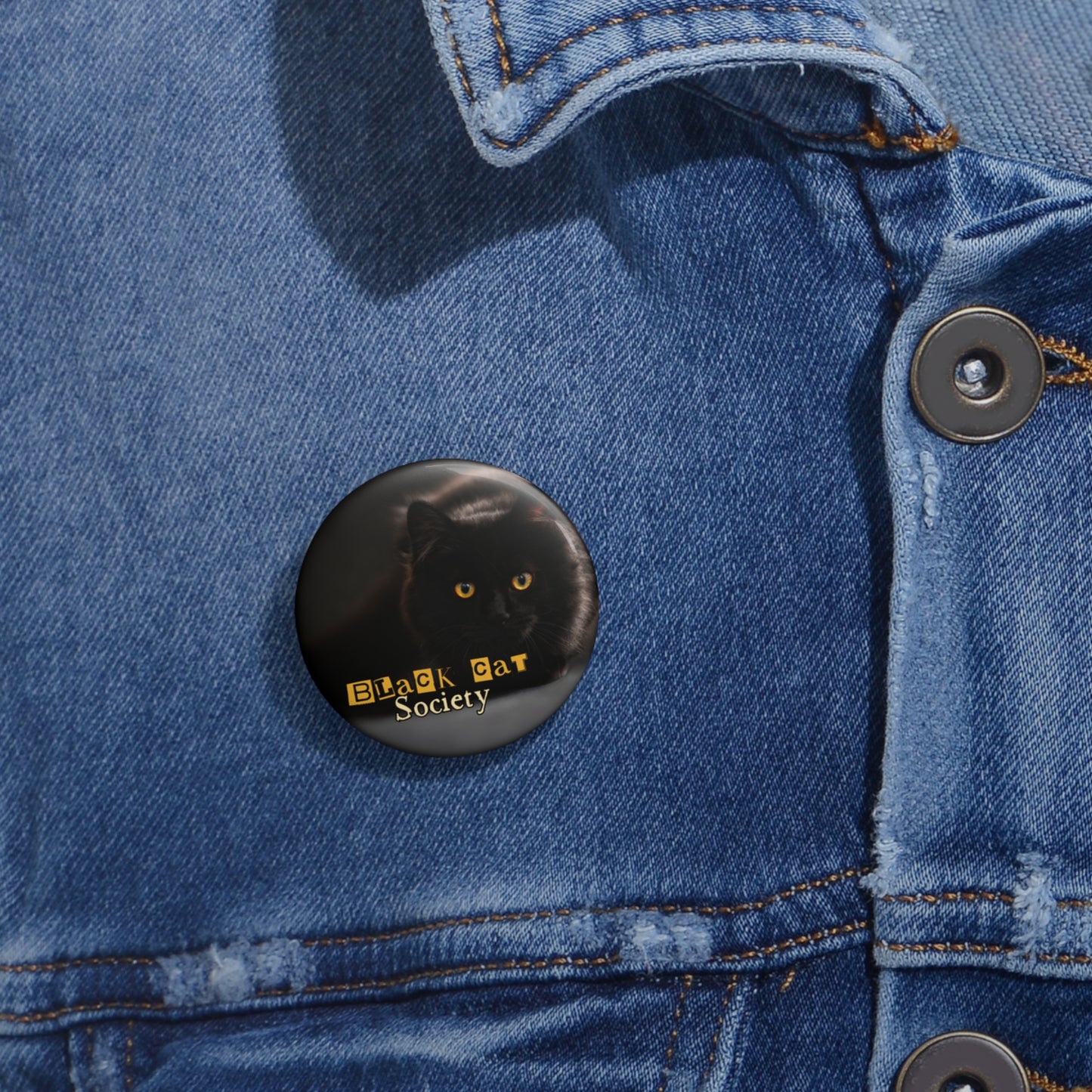Black Cat Society Pin Buttons
