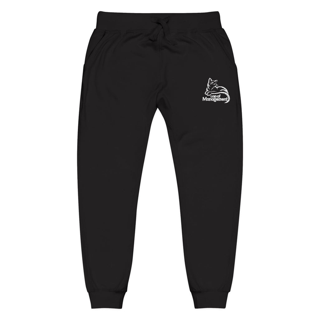 Lap of Management Embroidered Cat Fleece Joggers