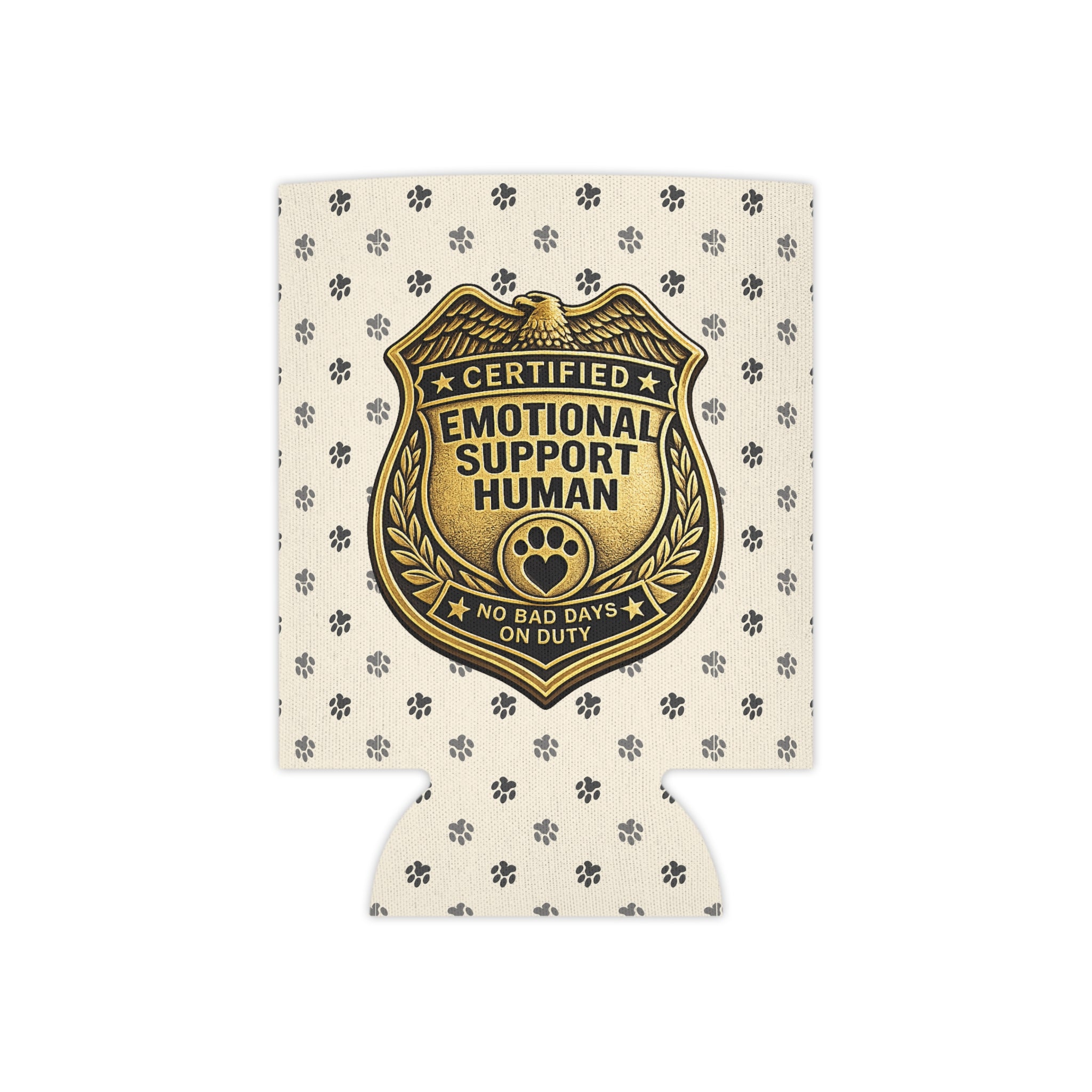 Certified Emotional Support Human Can Cooler | Funny Cat Lover Koozie