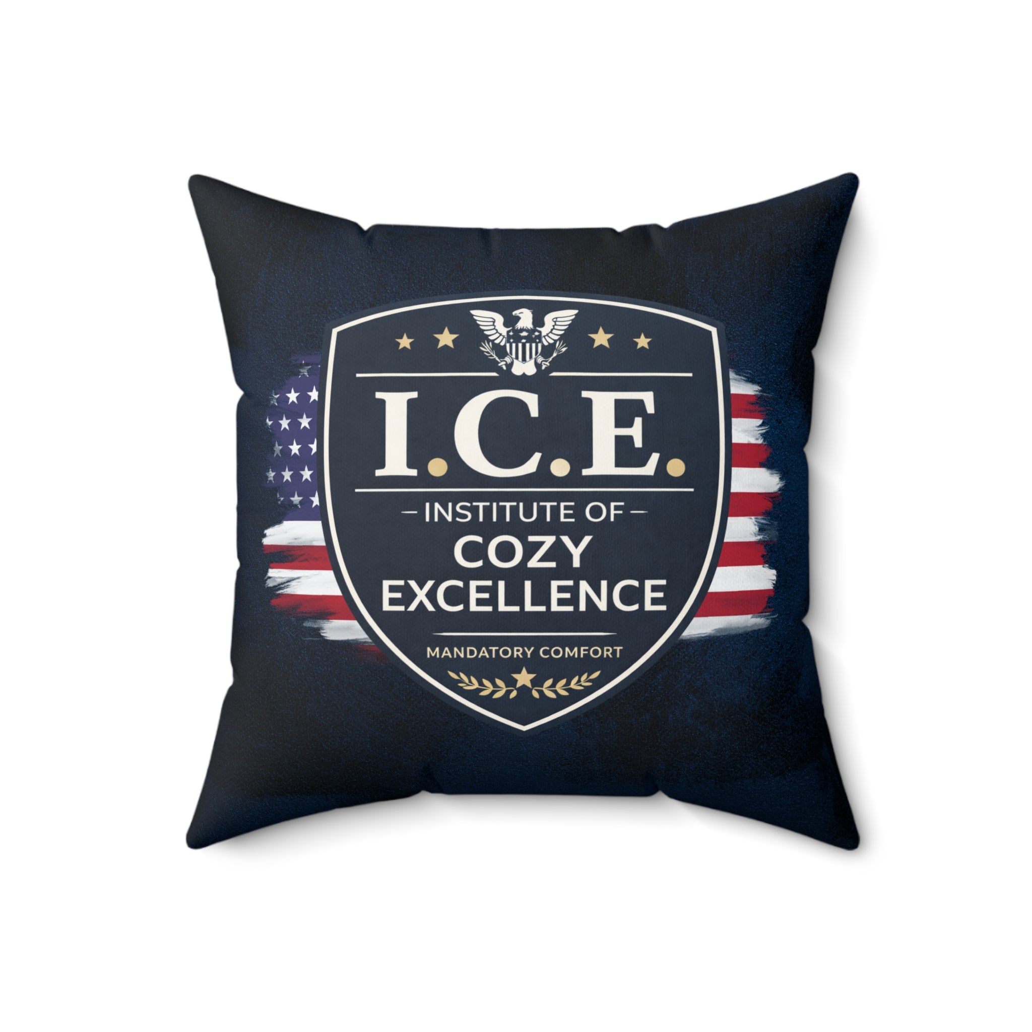 I.C.E. Institute of Cozy Excellence Throw Pillow | Political Parody Decor