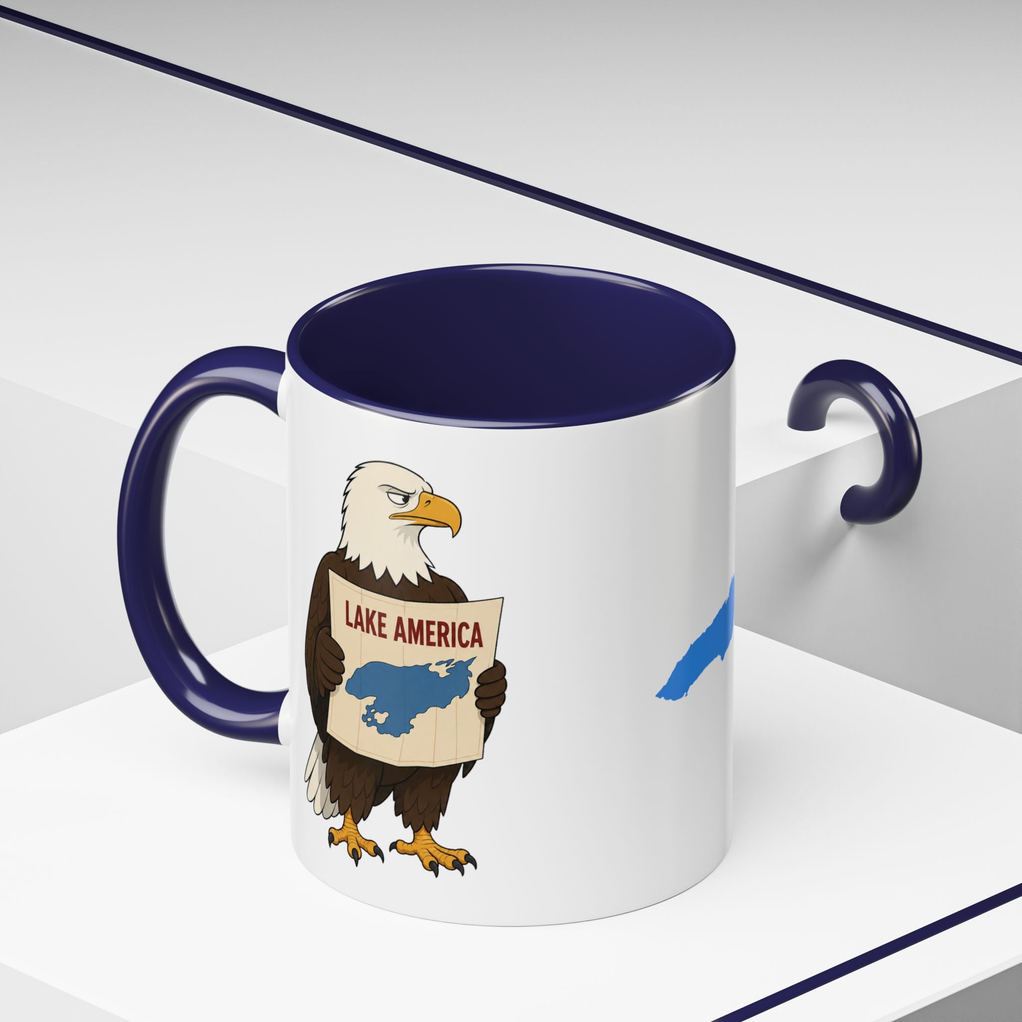 Lake Ontario vs. Lake America Goose & Eagle Coffee Mug | Great Lake Renaming Humor