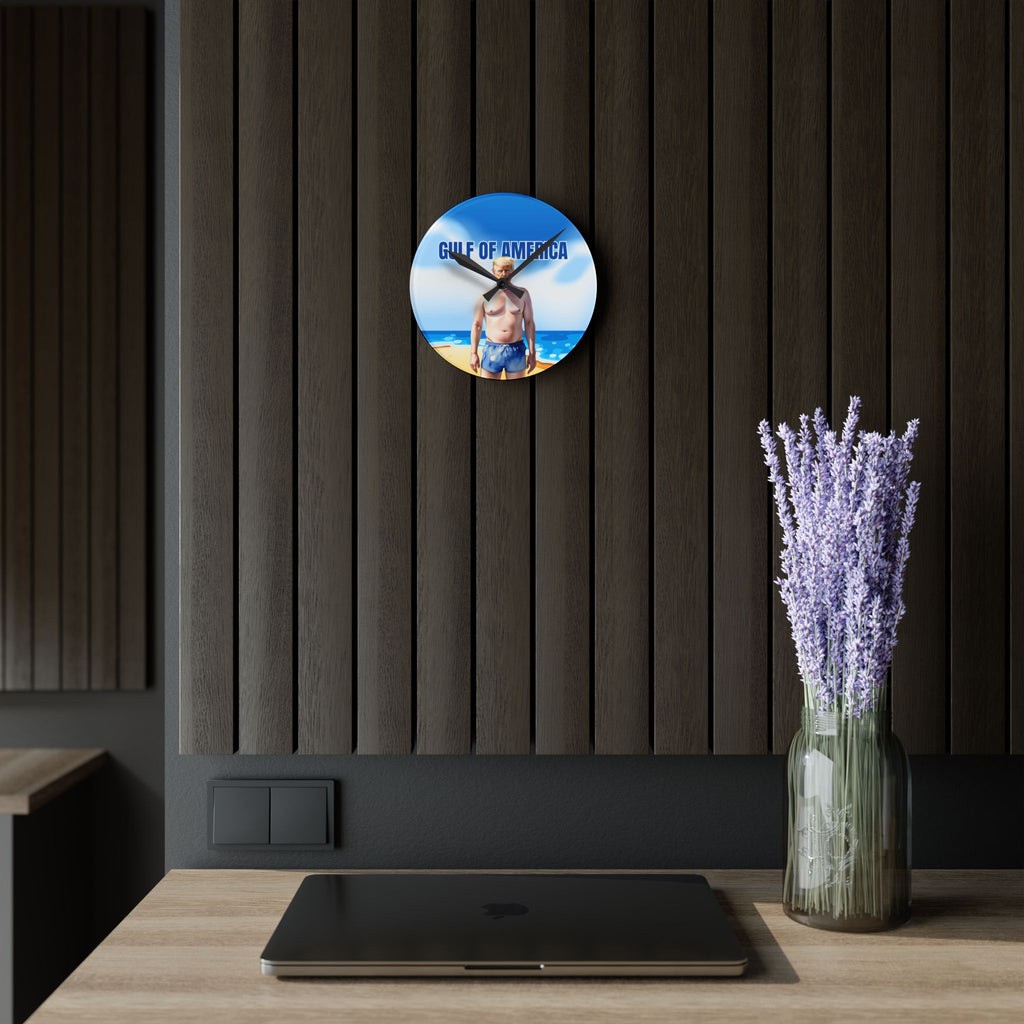 American Gulf Acrylic Wall Clock - Stylish Coastal Home Decor