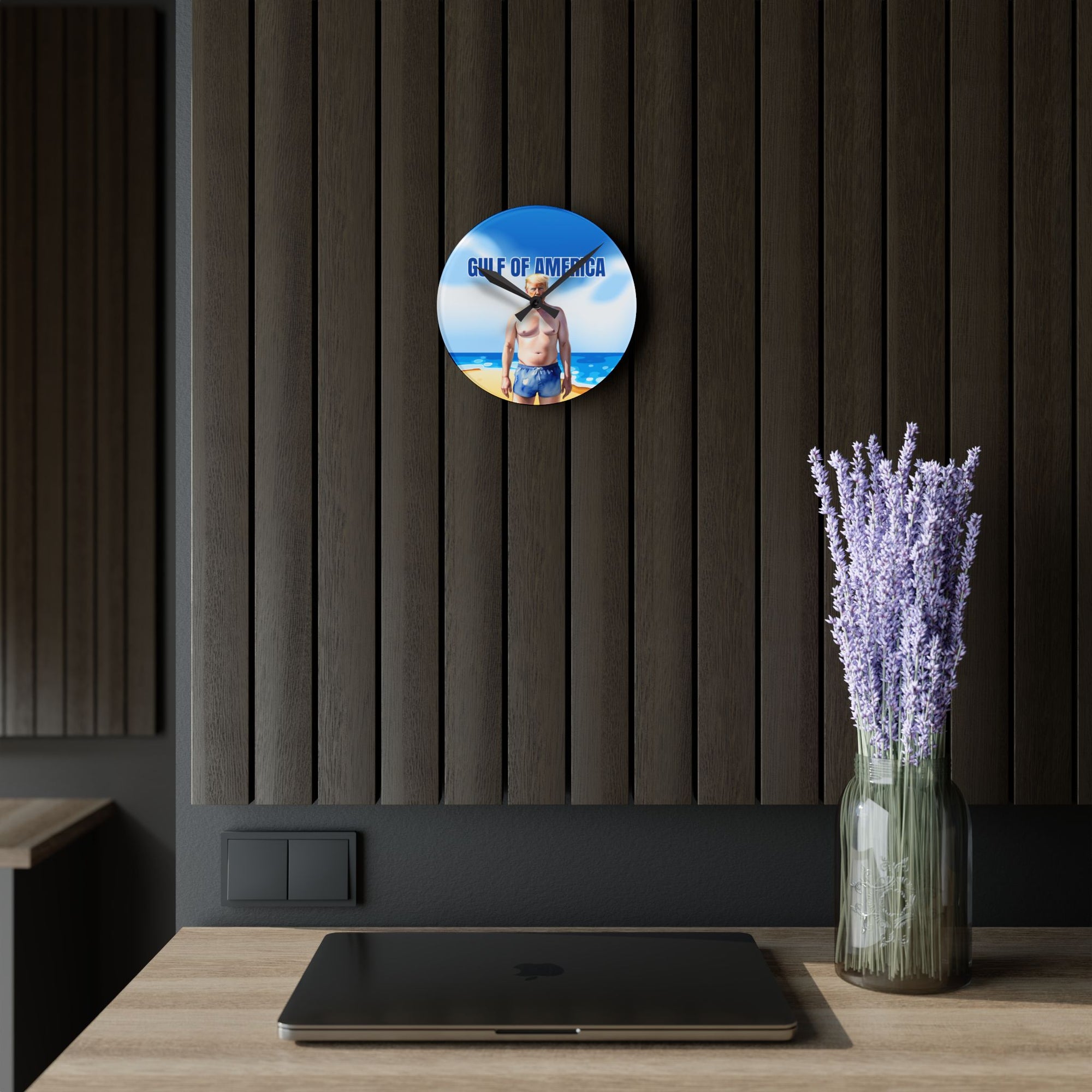 American Gulf Acrylic Wall Clock - Stylish Coastal Home Decor