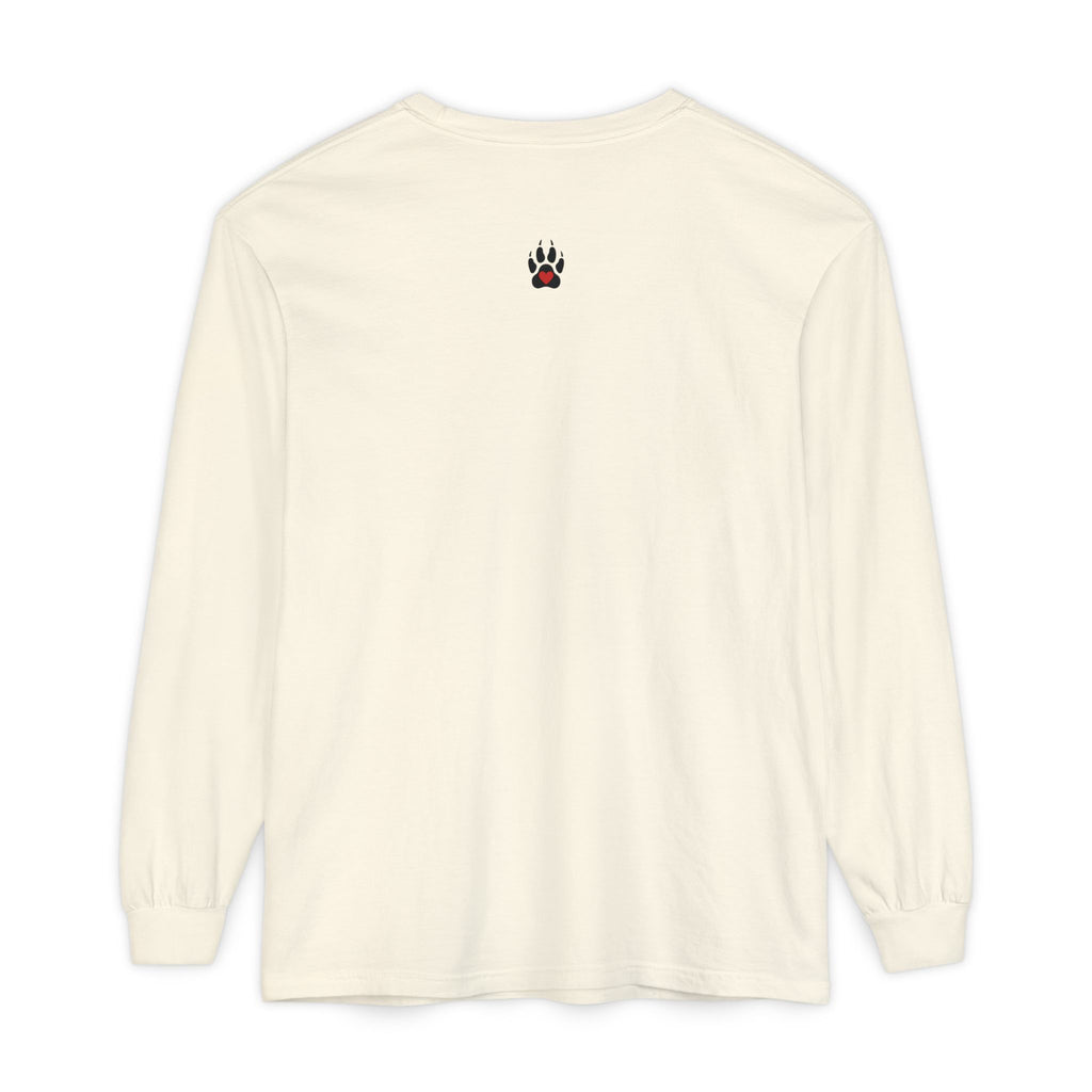 Raccoonnoisseur Garment-Dyed Long Sleeve Shirt | Funny Raccoon Graphic Tee