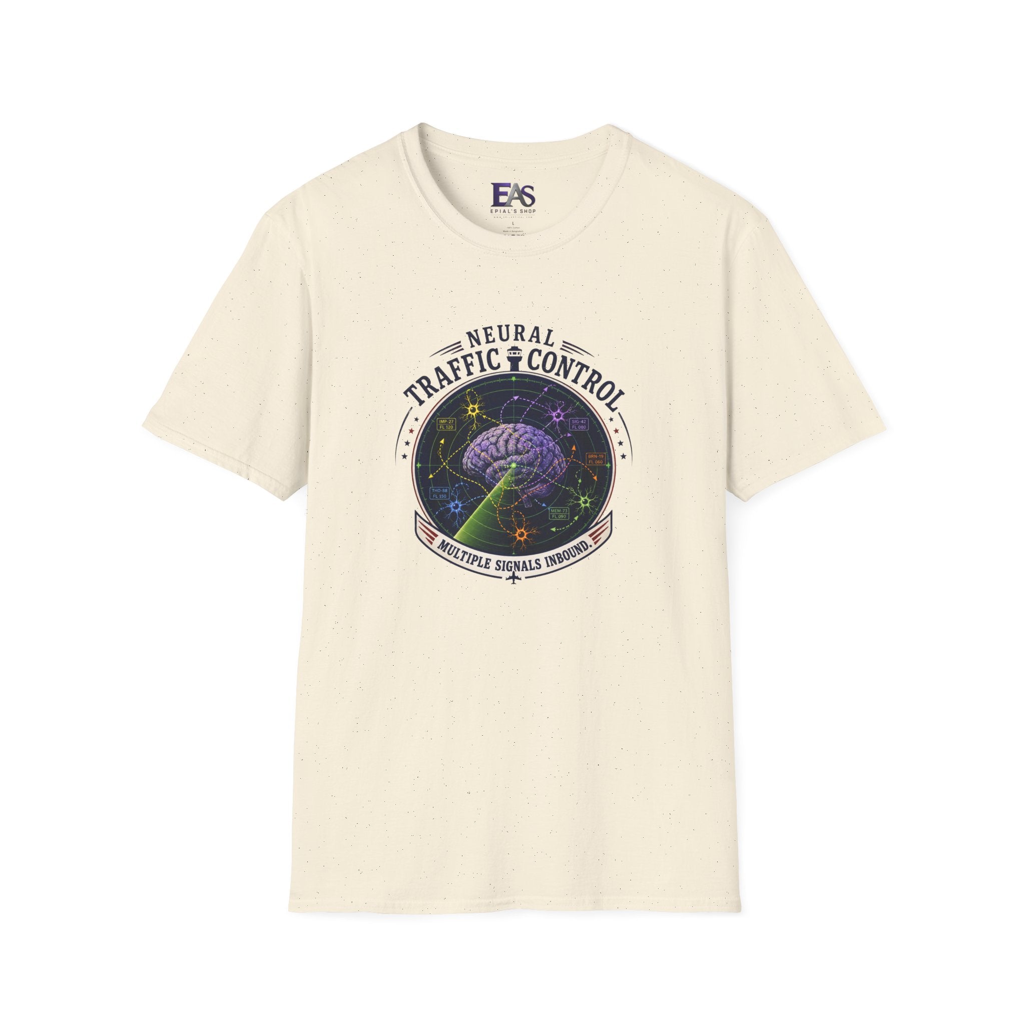 Neural Traffic Control T-Shirt | Brain Radar Graphic Tee