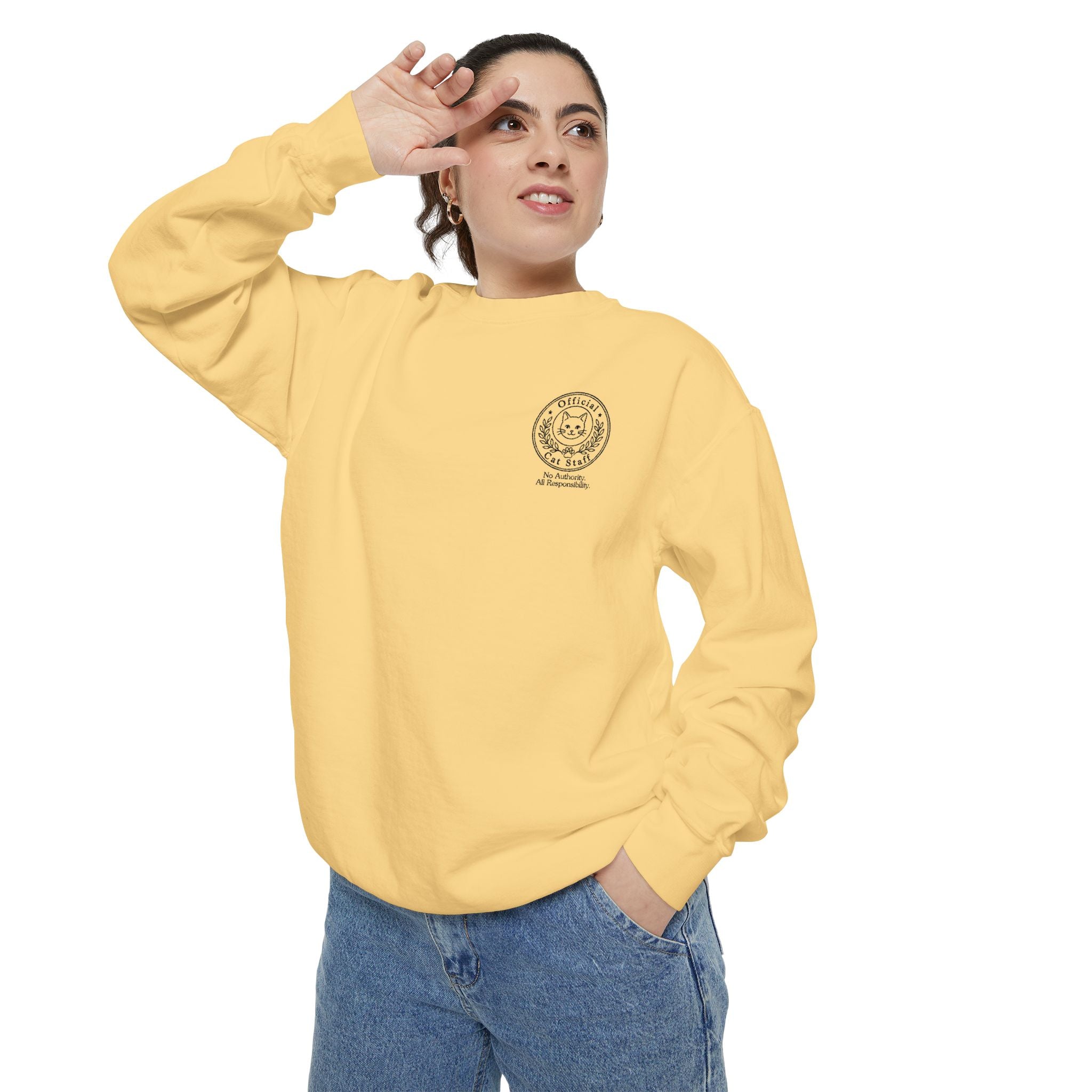 Official Cat Staff Embroidered Relaxed-Fit Sweatshirt