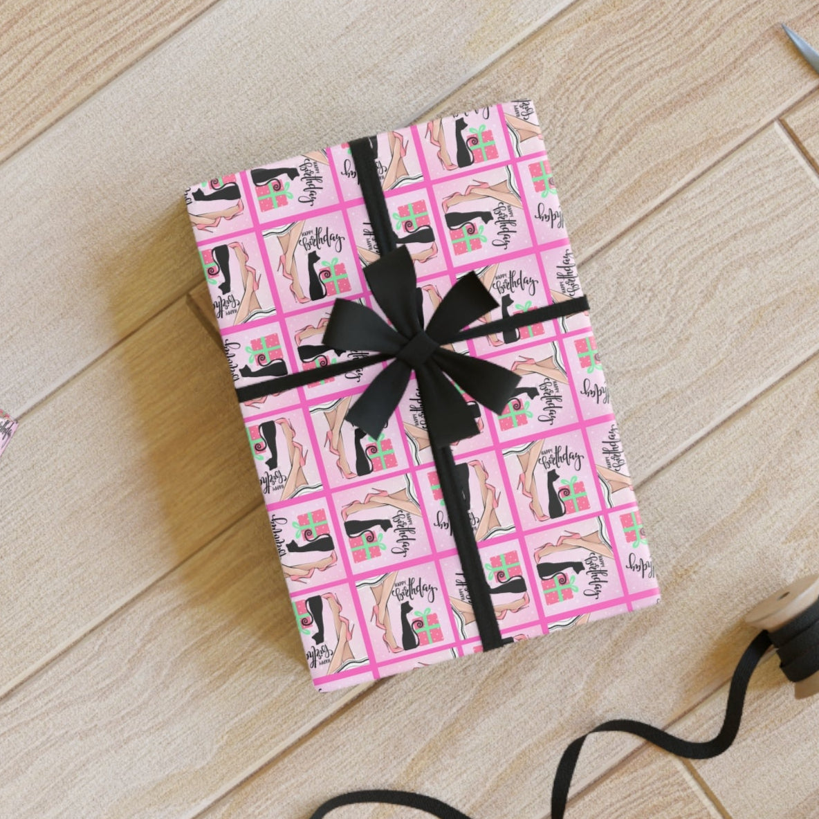 Charming Cat Lady Birthday Gift Wrapping Paper Roll