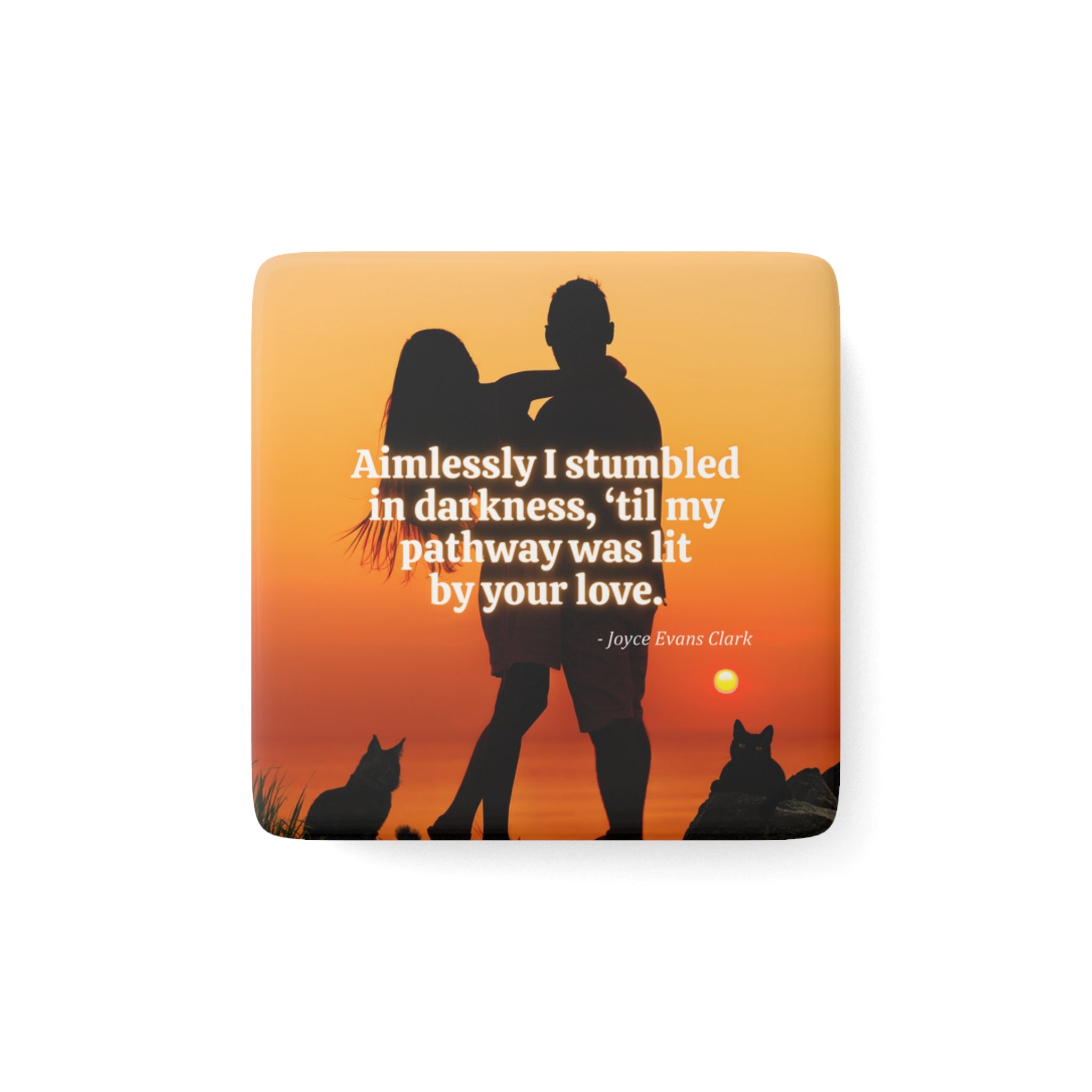 Photo depicting the ​Aimlessly Porcelain Magnet, Square from EpiAl's Shop.