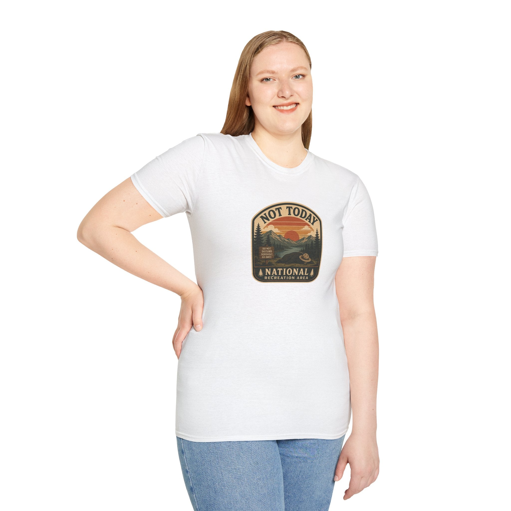 Not Today National Recreation Area Unisex T-Shirt | Funny Retro Outdoors Graphic Tee