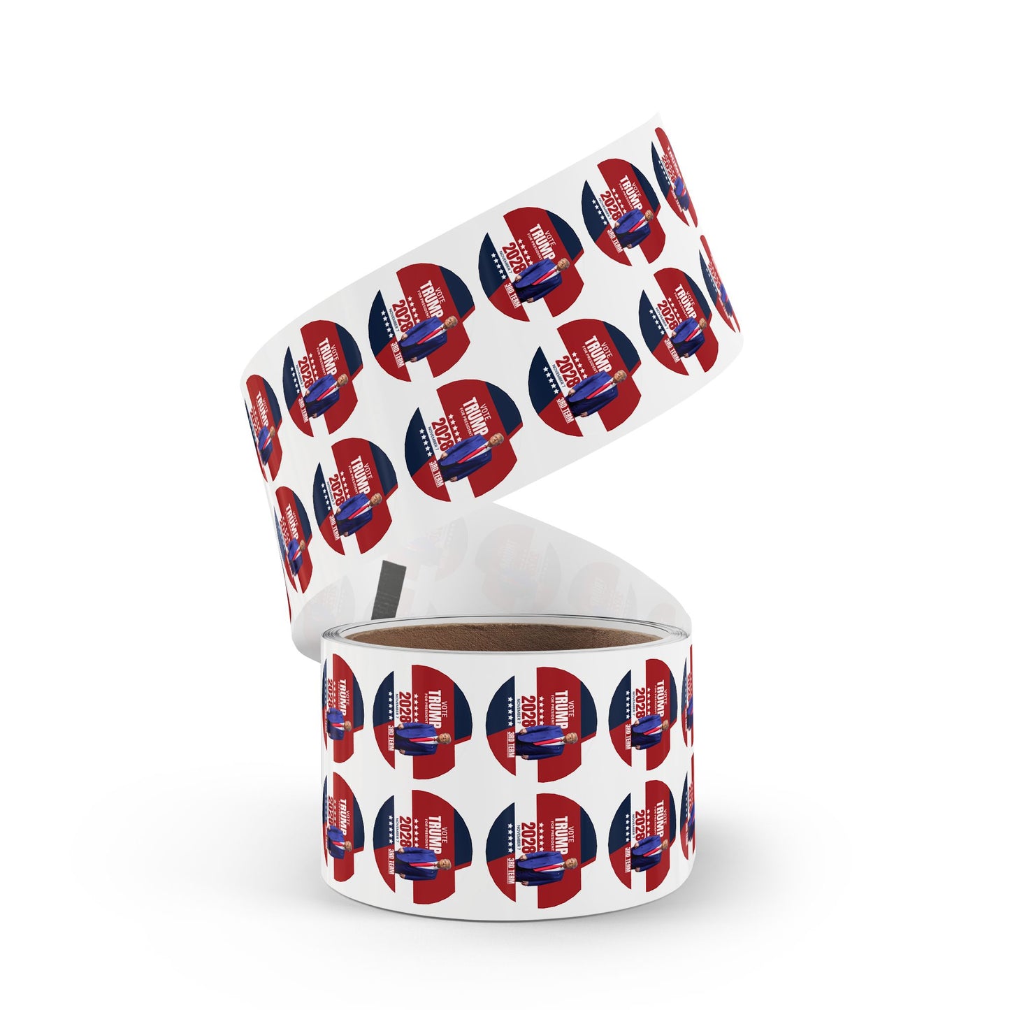 Vote Trump 2028 Round Sticker Rolls - Bold Political Campaign Labels
