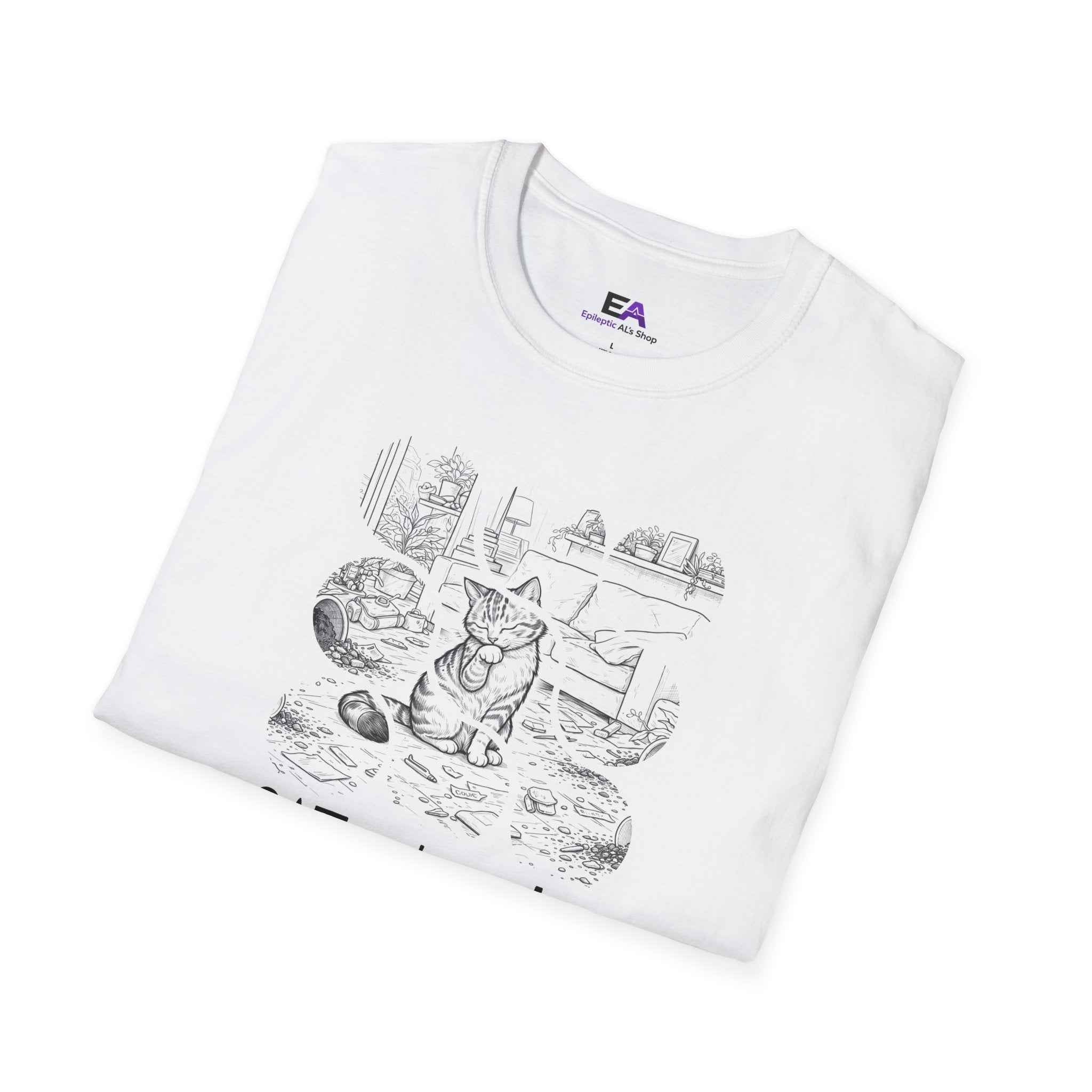 CATastrophe Cat Paw Unisex T-Shirt – Funny Cat Chaos Graphic Tee