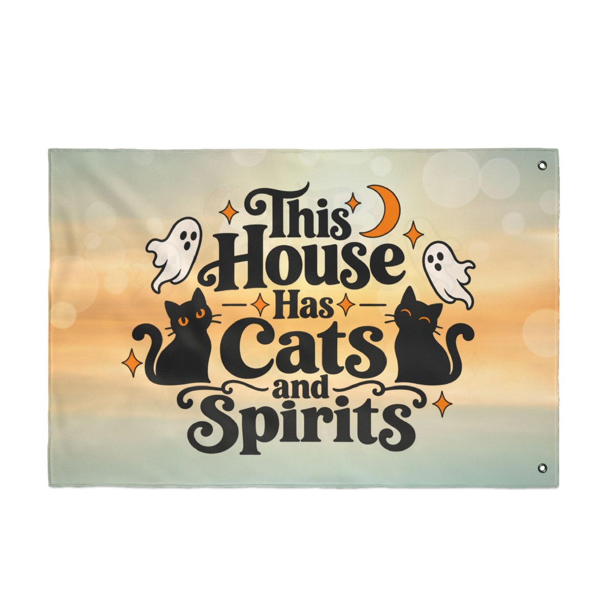 This House Has Cats and Spirits Double-Sided Flag