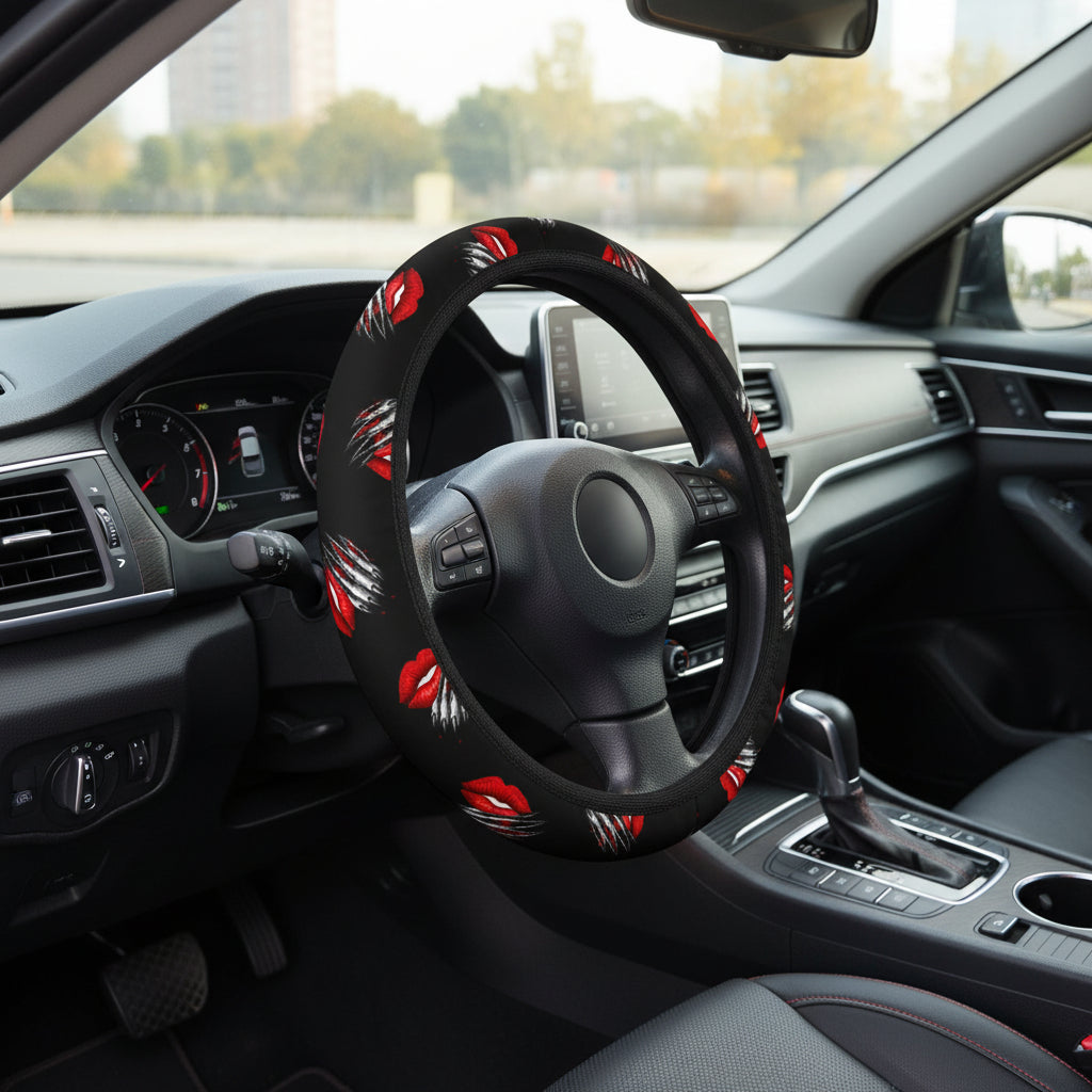 Kiss & Claw Steering Wheel Cover – Sassy Red Lip Grip Cover