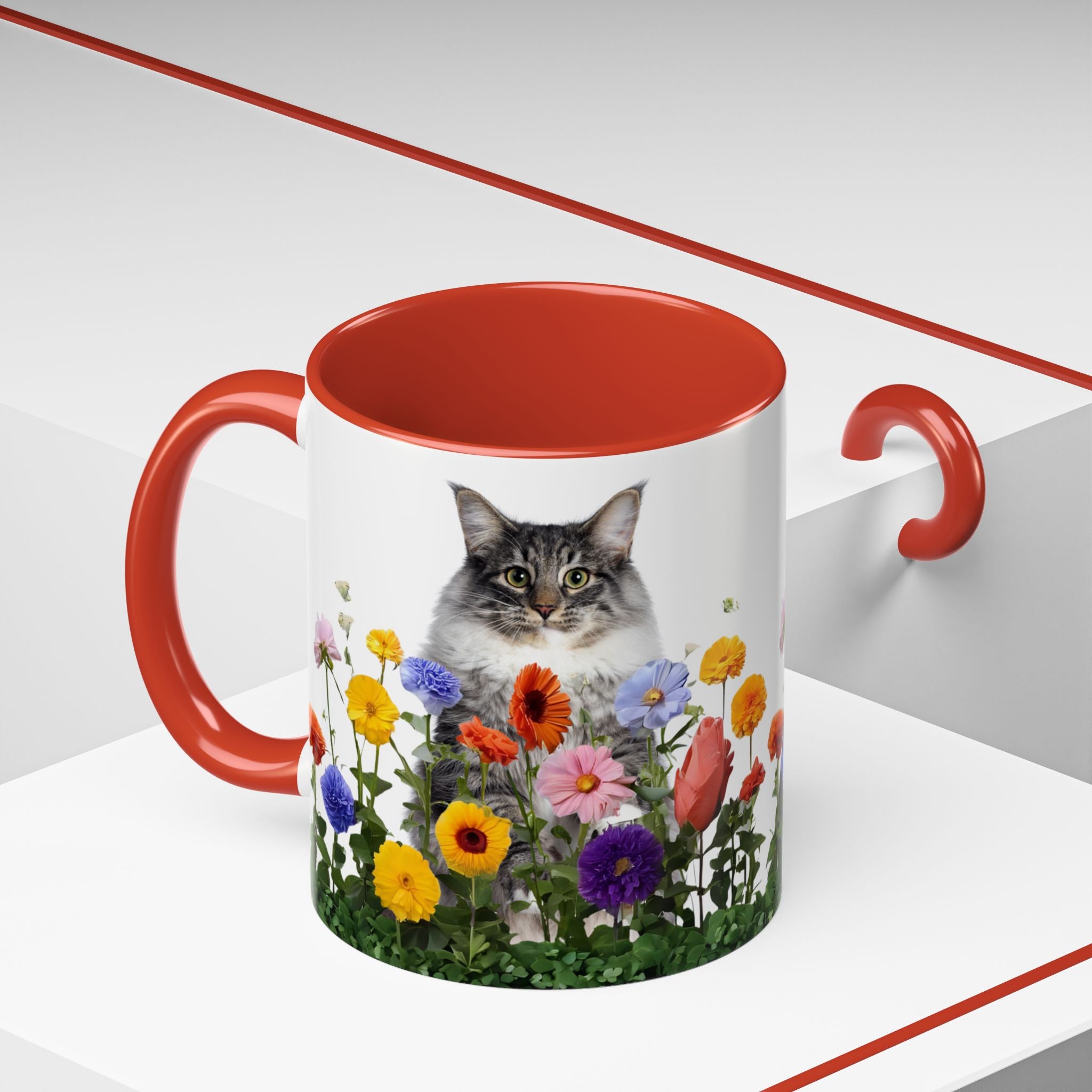 Floral Cats Coffee Mug - 11 oz/15 oz