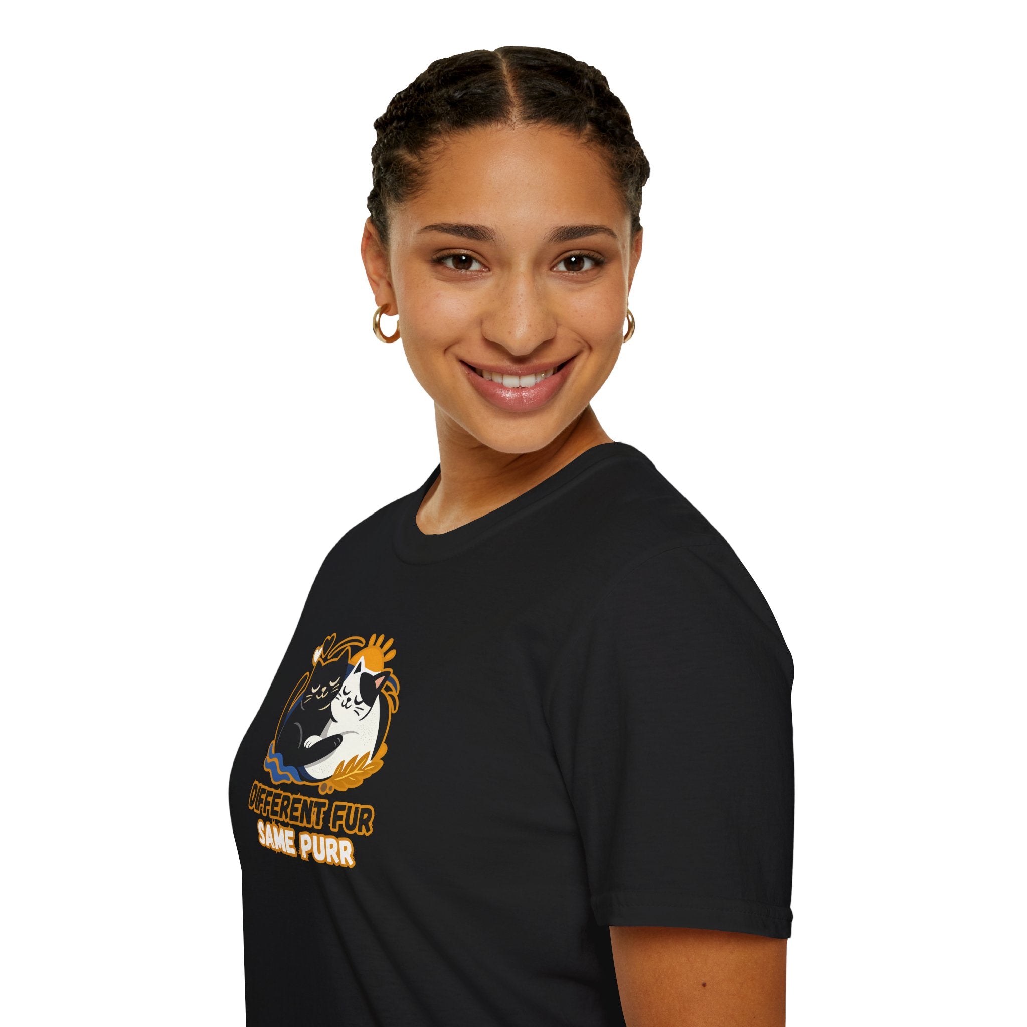 Different Fur, Same Purr Cat Unity T-Shirt | Kindness & Harmony Tee
