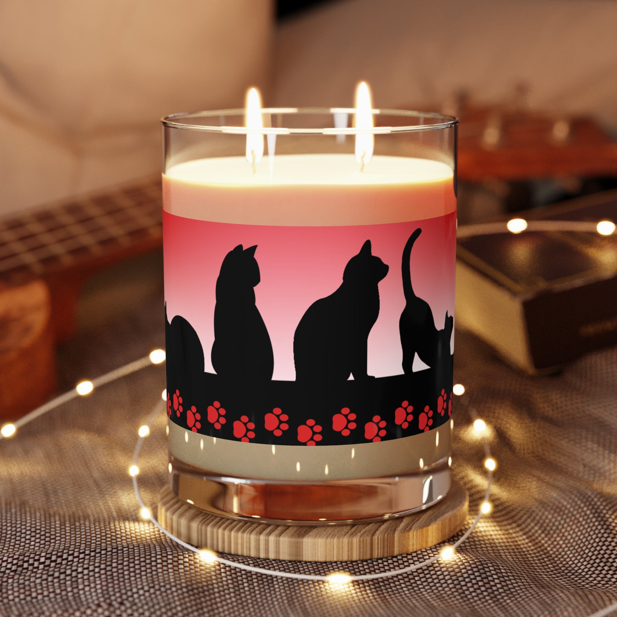 Photo depicting the ​Black Cats Scented Candle - Full Glass, 11oz from EpiAl's Shop.